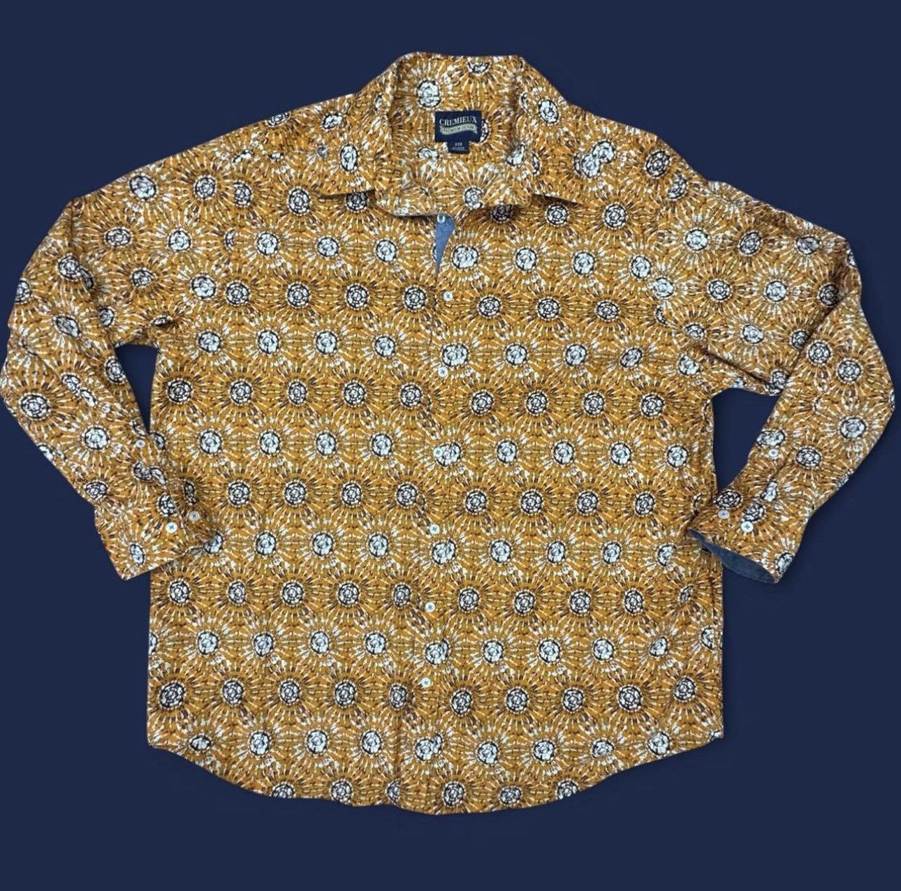 Cremieux Cremieux Premium Denim 2XB Medallion Print Chambray Contrast Size US XXL / EU 58 / 5 - 1 Thumbnail