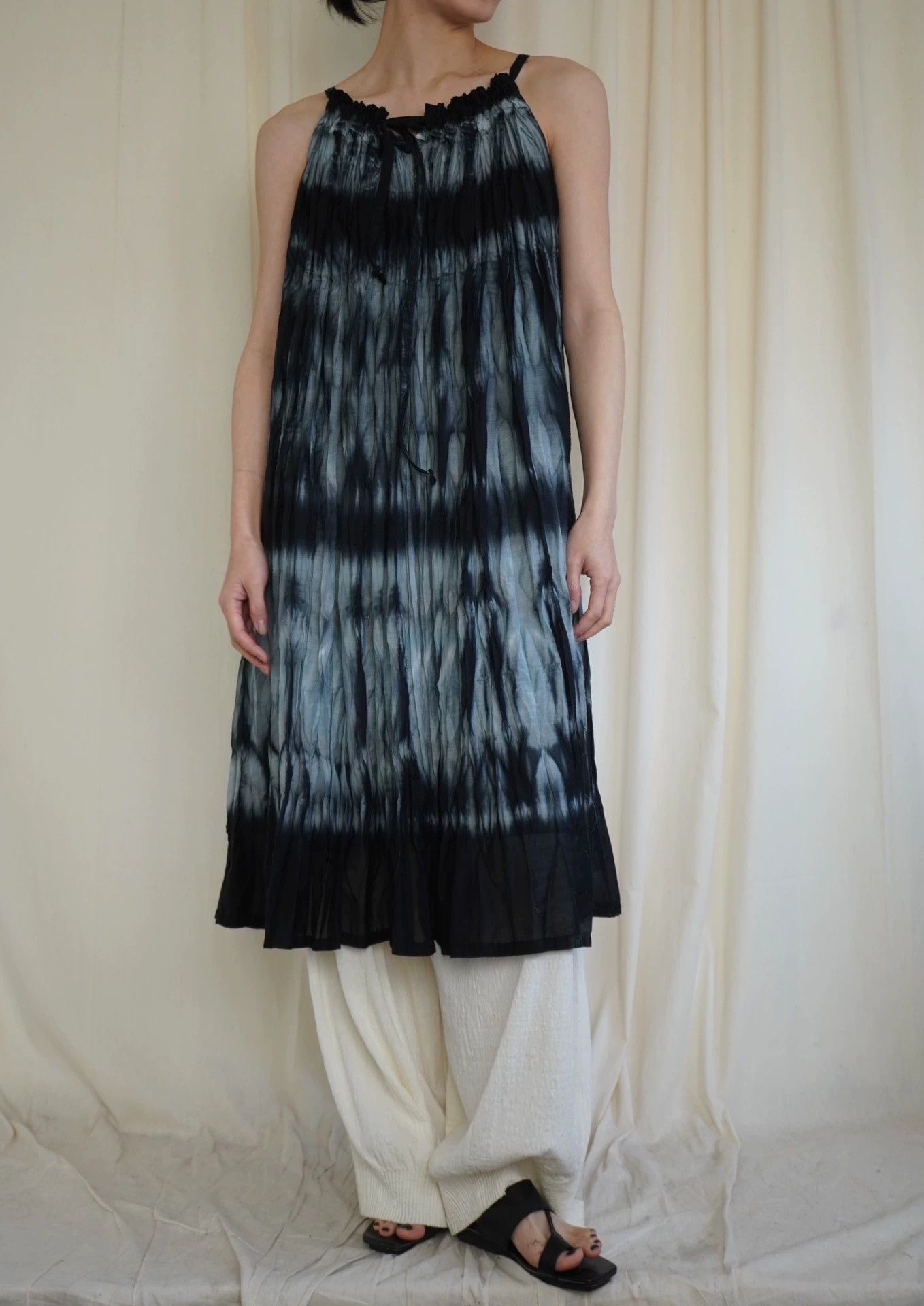 Issey Miyake ISSEY MIYAKE me 2000s TieDye Drawstring Cami Dress Size ONE SIZE - 4 Thumbnail