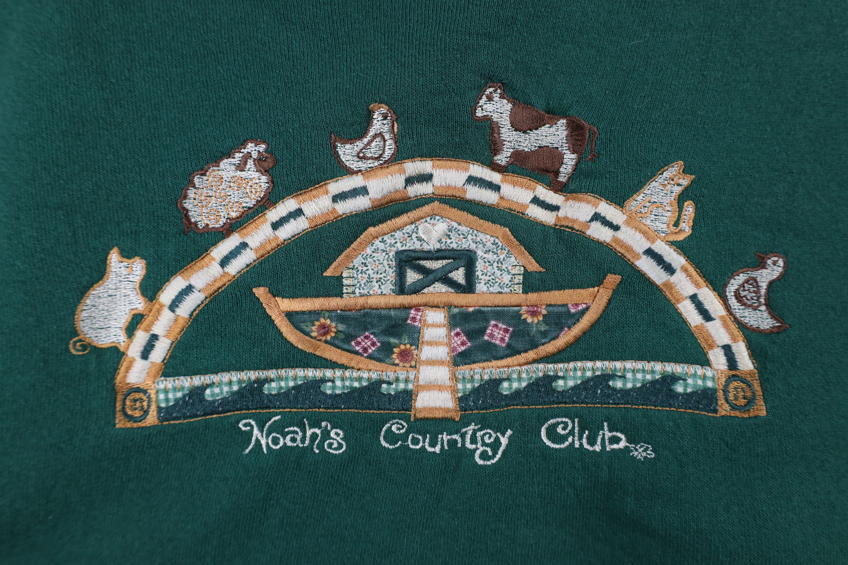 Vintage Vintage 90s Christian Noahs Ark Crewneck Sweatshirt Green Size XL / US 12-14 / IT 48-50 - 4 Thumbnail