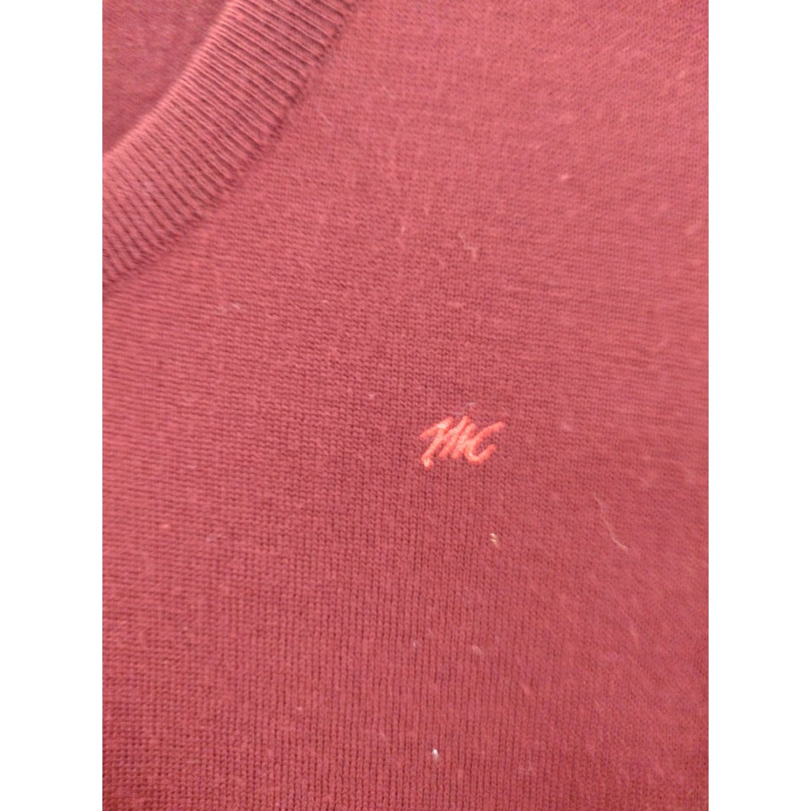 Vintage VINTAGE Monte Carlo Sweater Mens 40 Red Wool Pullover Crew Neck 90s Knit Pull over Shirt Mens Size US L / EU 52-54 / 3 - 2 Thumbnail