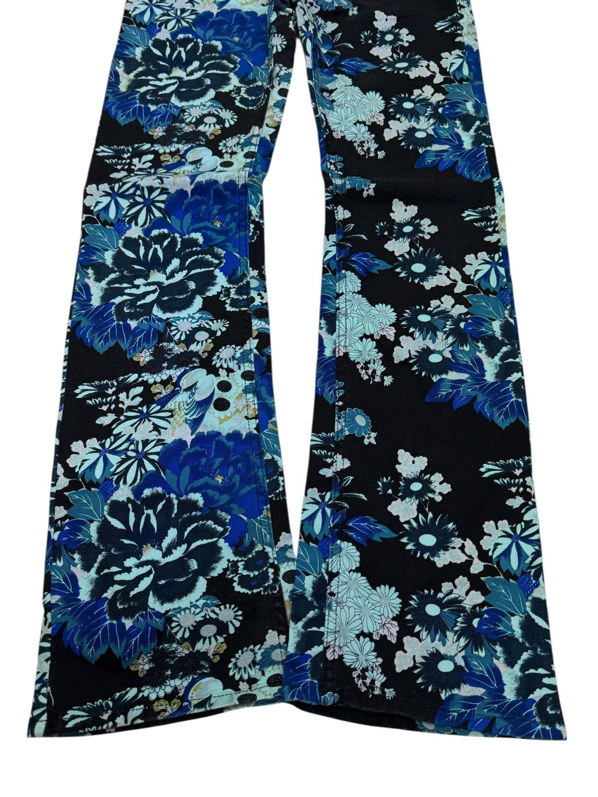 Vintage Vintage Glamdy Flared Floral Design Denim Pant Size US 28 / EU 44 - 6 Thumbnail