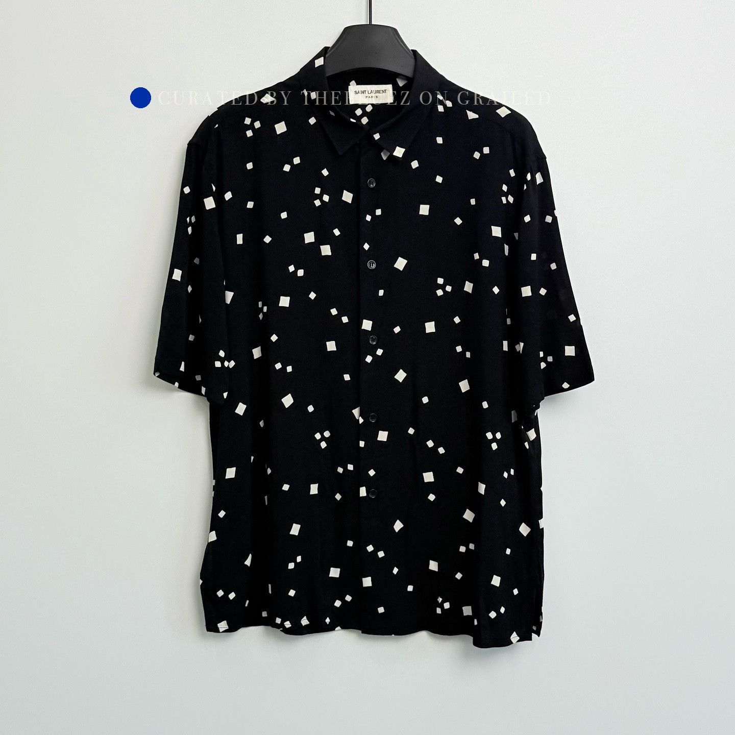 Saint Laurent Paris Geometric Print Black Button Up Shirt Size US S / EU 44-46 / 1 - 1 Thumbnail