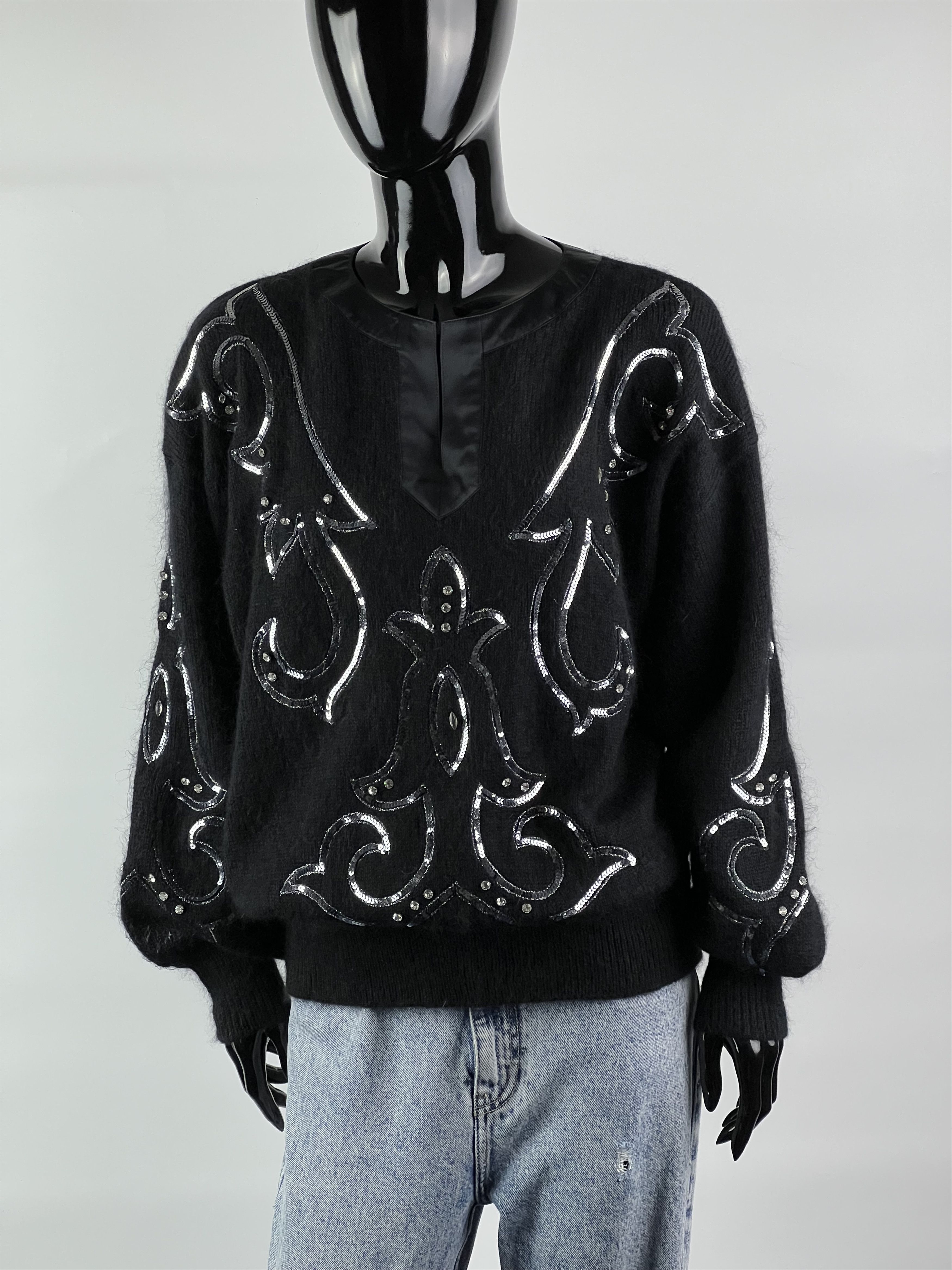Escada × Vintage Rare VTG Escada by Margaretha Ley Sequins Mohair Sweater 38 Size M / US 6-8 / IT 42-44 - 1 Thumbnail