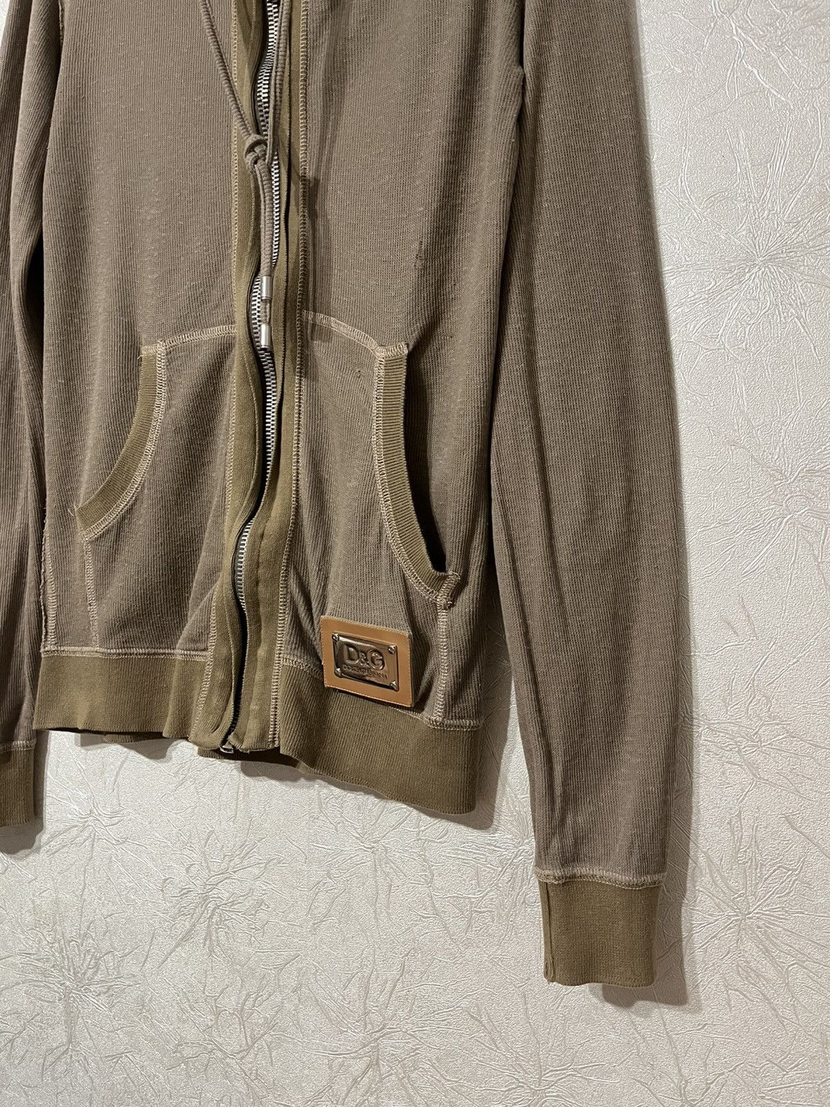 Dolce & Gabbana Dolce&Gabbana Avant Garde Beige Distressed Zip Hoodie Y2K Size US M / EU 48-50 / 2 - 3 Thumbnail