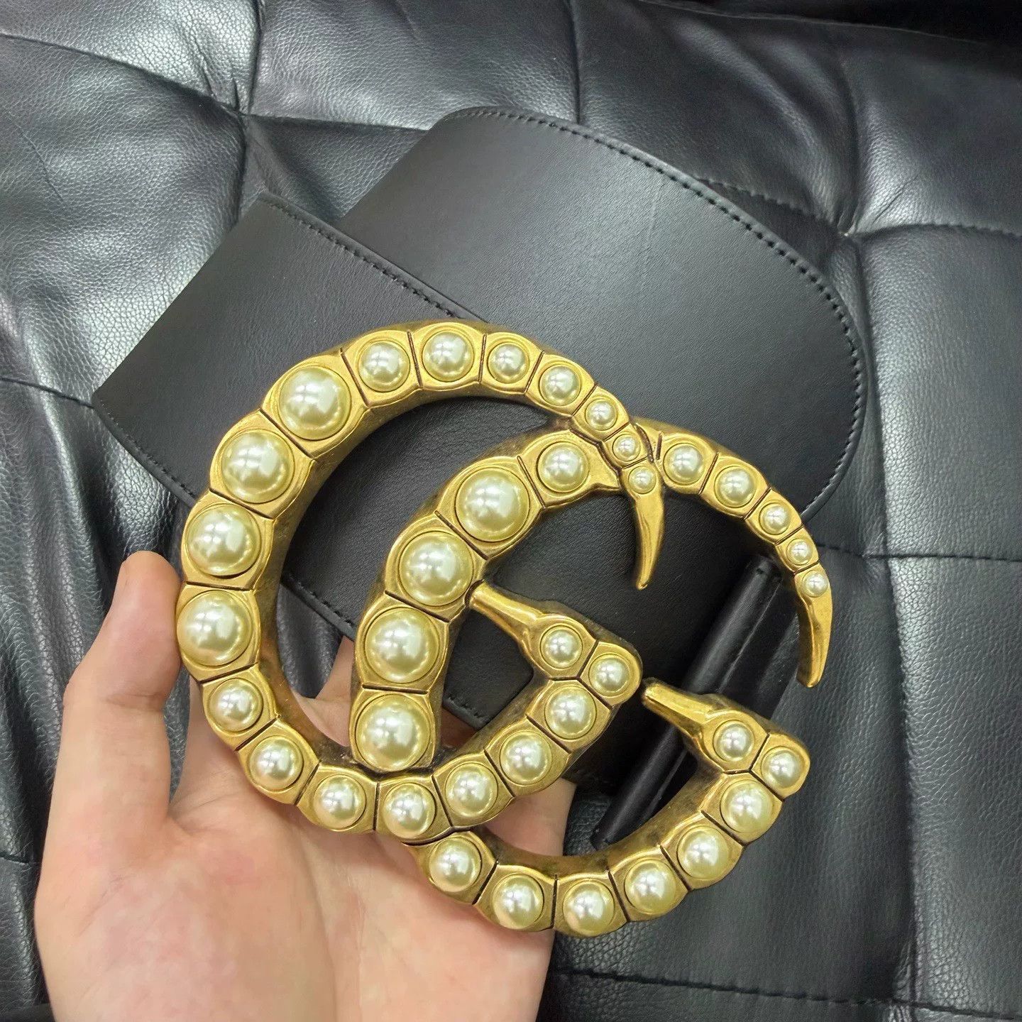 Gucci gucci pearl double g belt in excellent condition Size ONE SIZE - 1 Preview