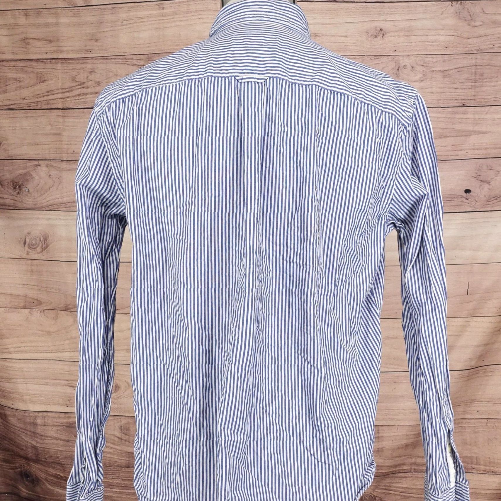 American Eagle Outfitters American Eagle Shirt Mens Large Blue Stripe Long Sleeve Button Down Athletic Fit Size US L / EU 52-54 / 3 - 5 Thumbnail