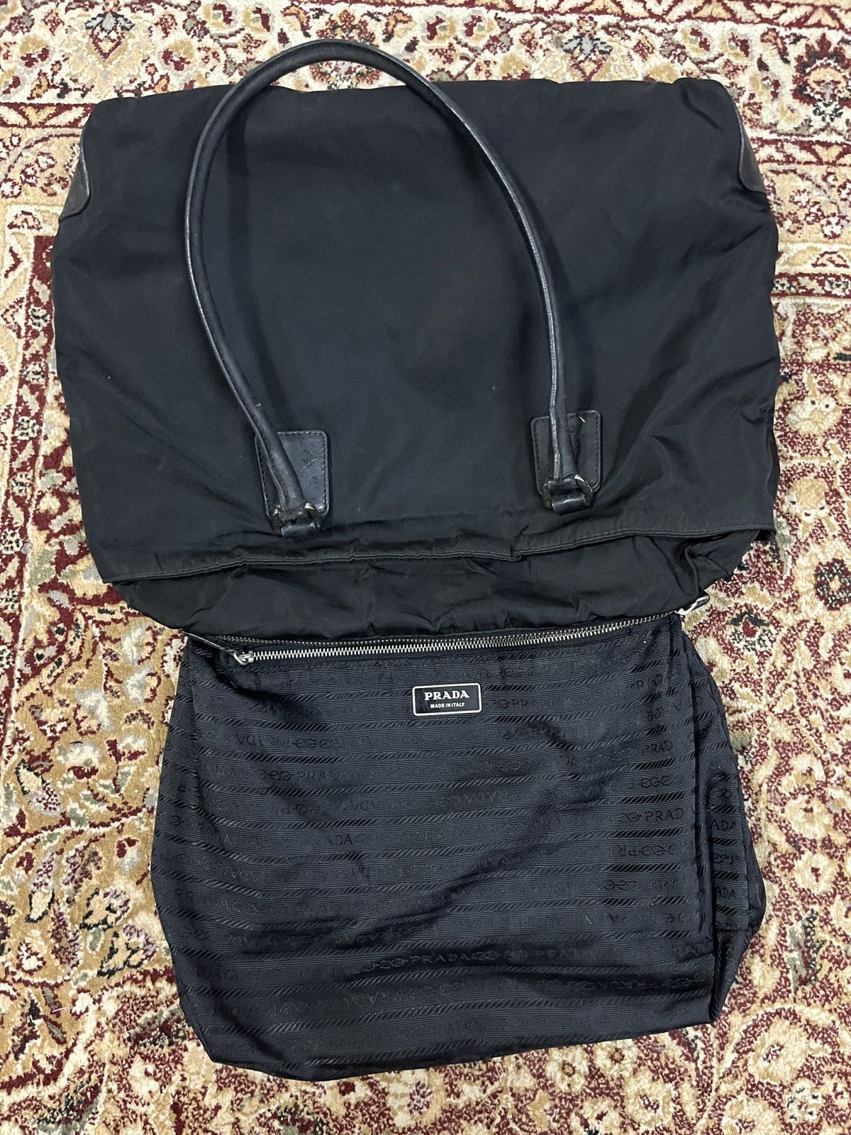 Prada Prada Re-Nylon Embroidered Tote Bag Size ONE SIZE - 18 Thumbnail