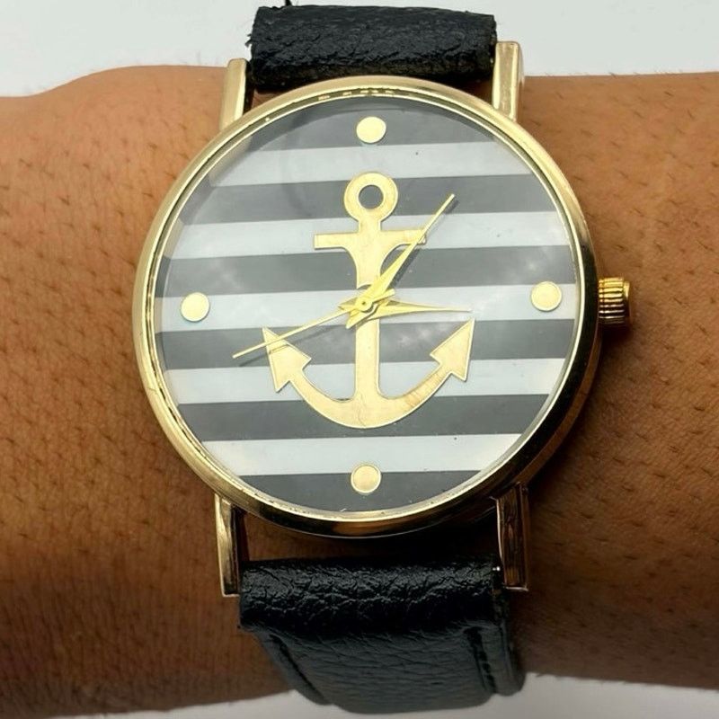 Other Black Striped Anchor Men’s Watch Size ONE SIZE - 2 Thumbnail
