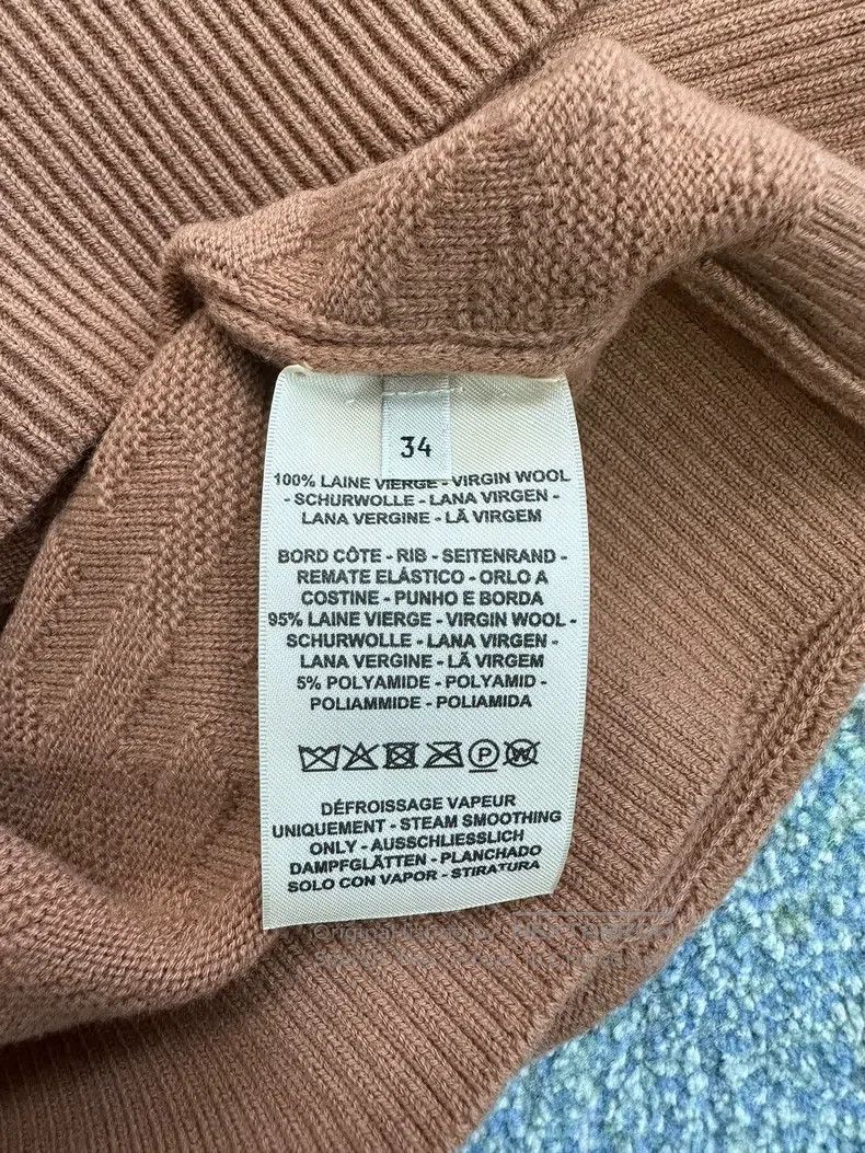 Hermes Hermes Khaki Short Sleeve Dress with Subtle Pattern Size XXS / US 00 / IT 34 - 4 Thumbnail
