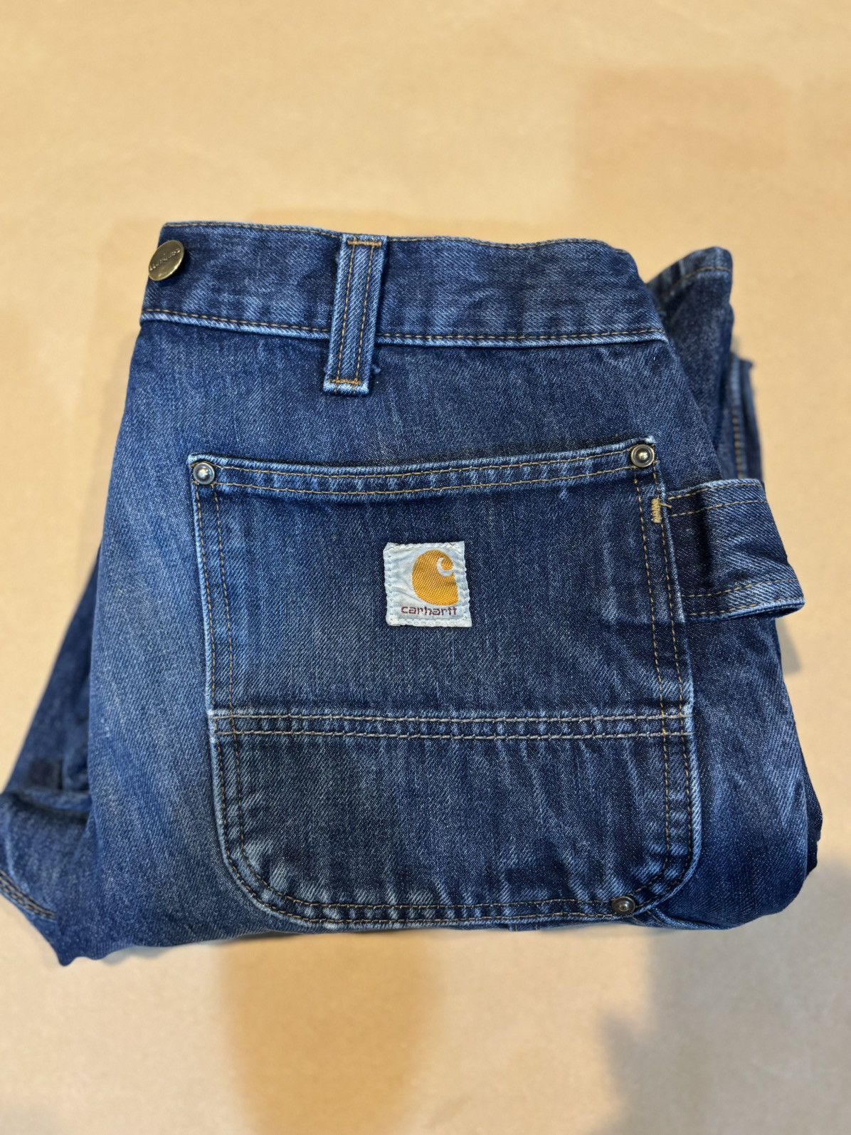 Carhartt Vintage Carhartt Men's Blue Relaxed Carpenter Jeans. Size US 32 / EU 48 - 15 Thumbnail