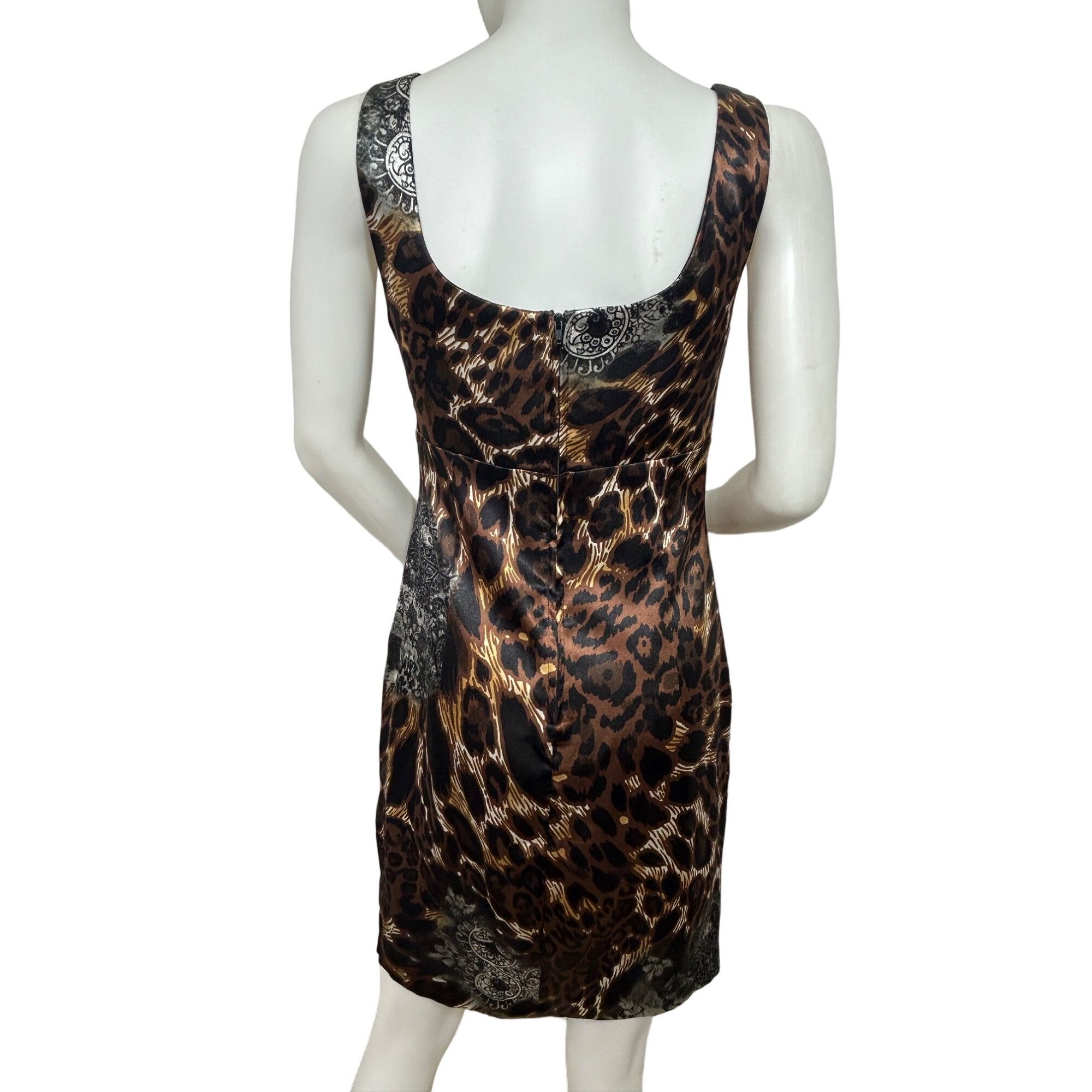 Other Bisou Bisou Dress 4 Mini Animal Print Brown Grey Sleeveless Size S / US 4 / IT 40 - 3 Thumbnail