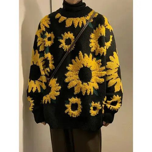 Ring Of Fire Spring Flocking Floral Sweater Size US L / EU 52-54 / 3 - 1 Thumbnail