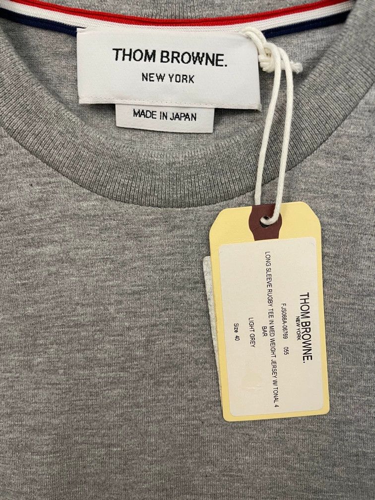 Thom Browne Thom browne Gray classic four-striped long-sleeved T-shirt Size US XXS / EU 40 - 6 Thumbnail