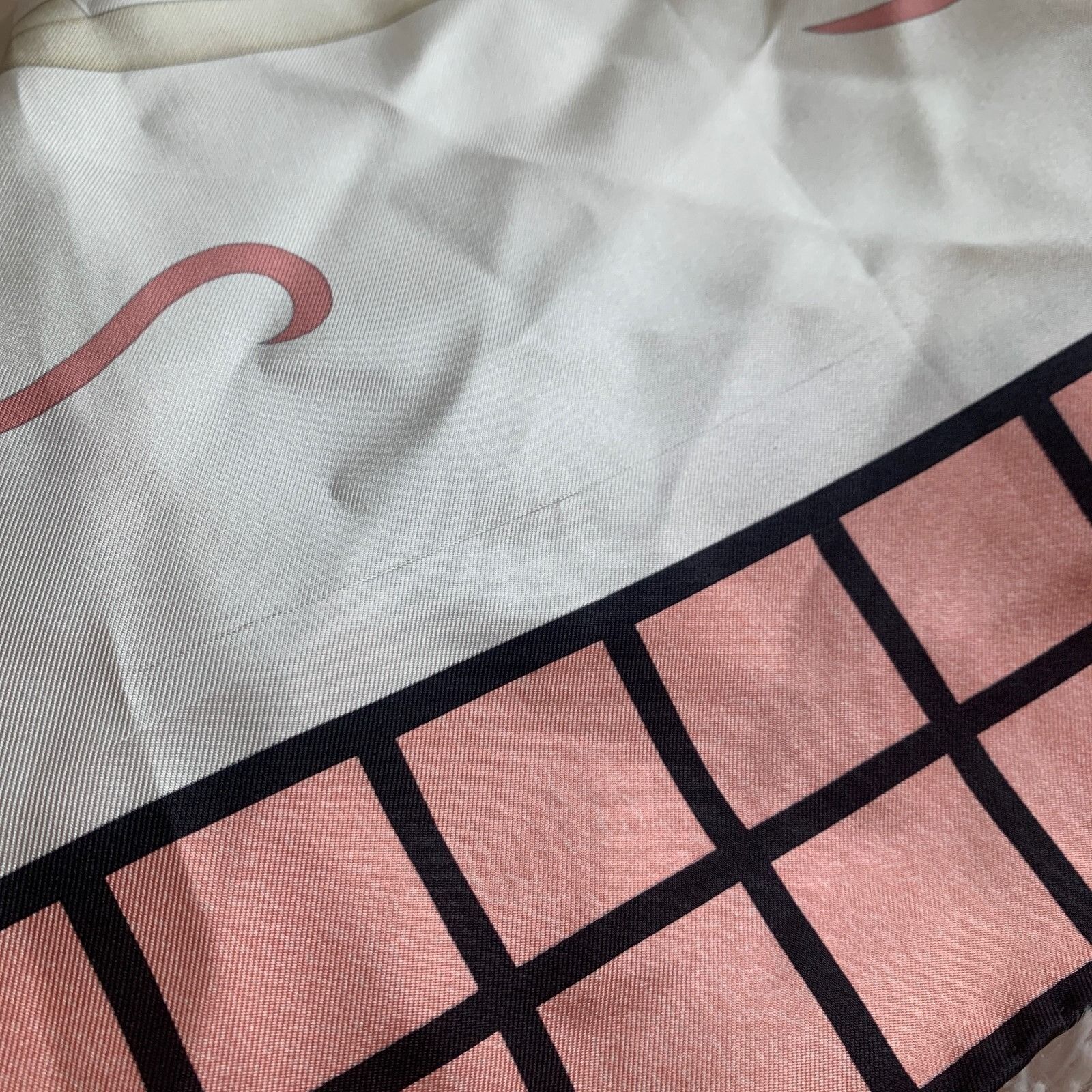 Bvlgari Bvlgari Scarf Silk Windowpane Border Gondola Print White Pin Size ONE SIZE - 6 Thumbnail