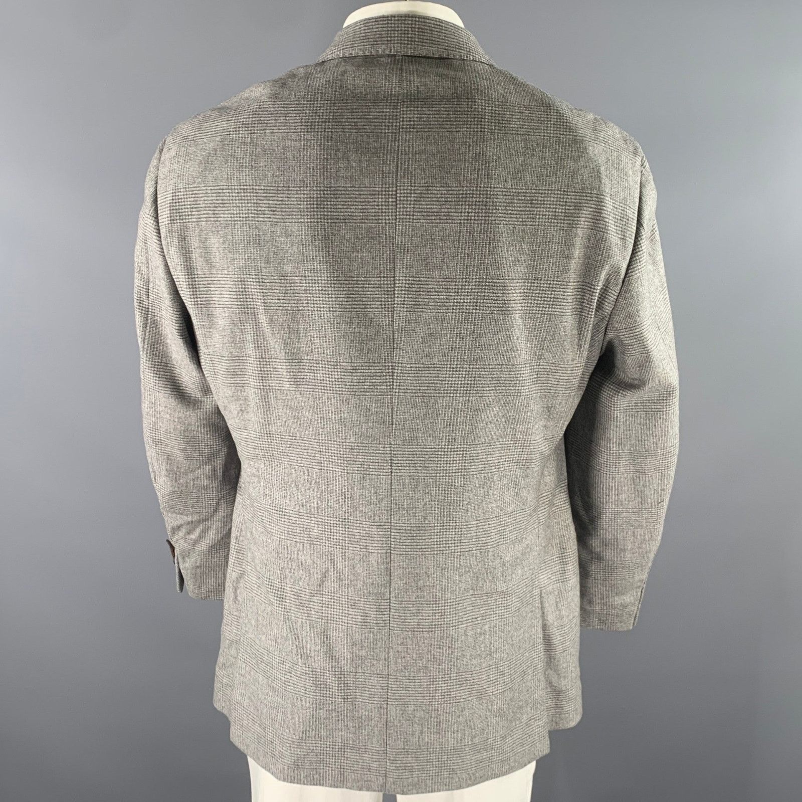 Brunello Cucinelli BRUNELLO CUCINELLI Size 46 Glen Check Cashmere Sport Coat Size 46R - 4 Thumbnail