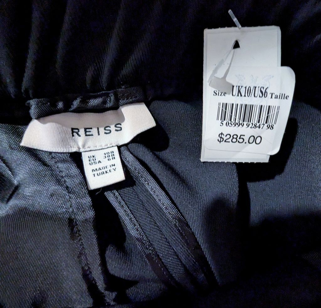 Reiss REISS Black Straight Leg Trousers Size UK10/US6 Size 28" / US 6 / IT 42 - 5 Thumbnail