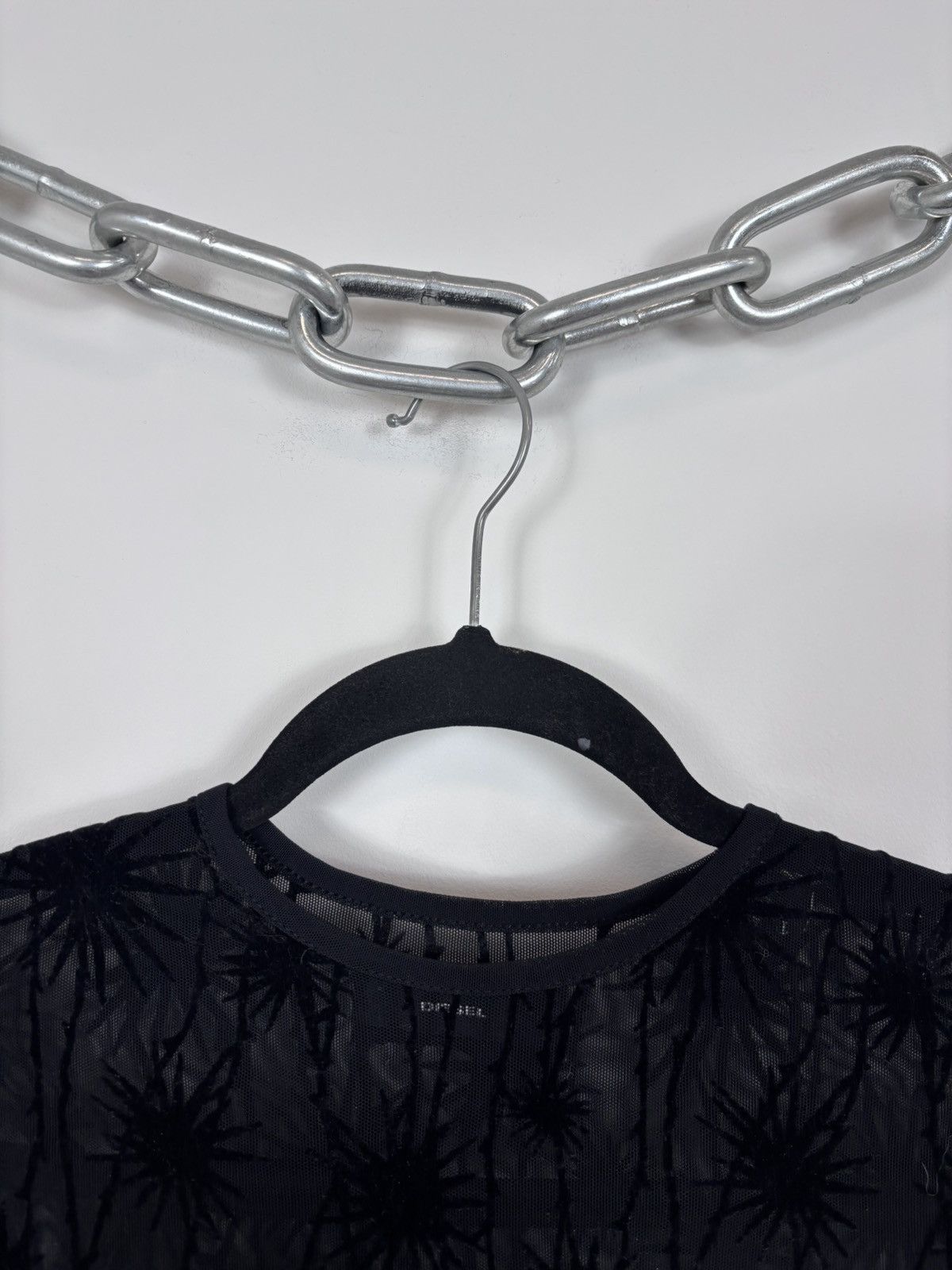 Diesel Diesel D-Lary NWT Women’s Y2K Black Sheer Mesh Bodycon Dress Size L / US 10 / IT 46 - 4 Thumbnail