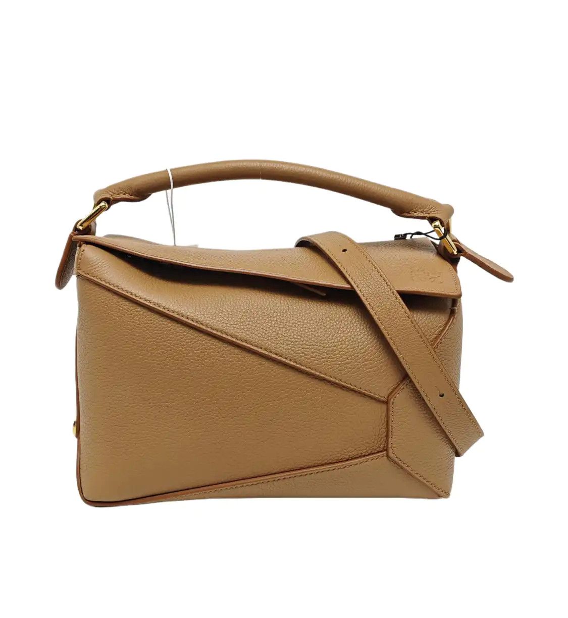Loewe Puzzle Small Brown Cowhide Leather Embossed Geometric Bag Shoulder Bag Han, Women's