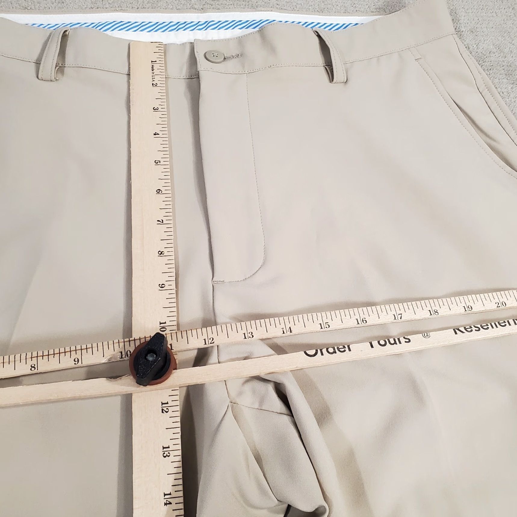 Footjoy FootJoy Pants Mens 36x32 Beige Chino Performance Lightweight Regular Straight Front Flat Front Logo Casual Golf Trousers Mens Size US 36 / EU 52 - 4 Thumbnail