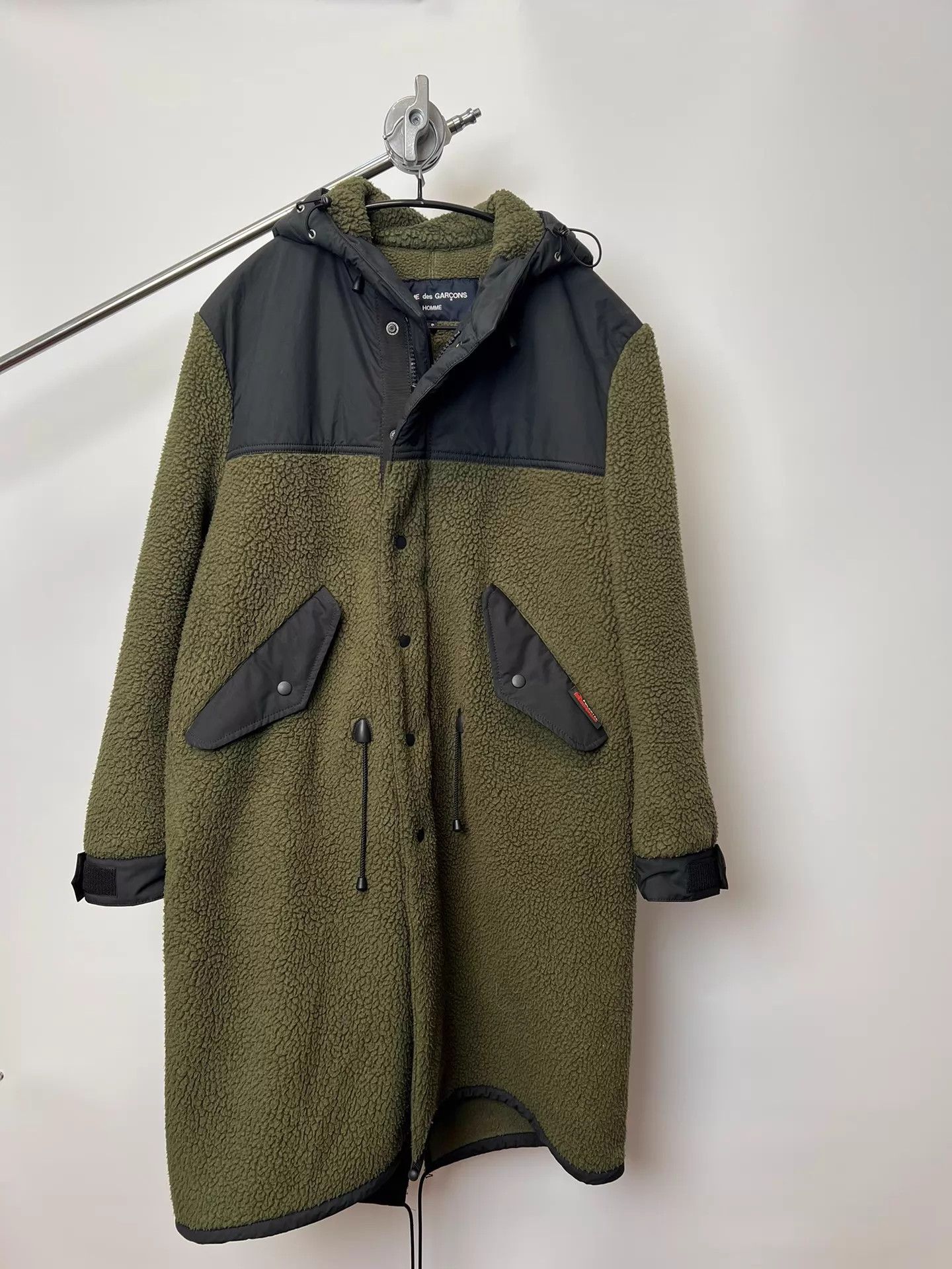 Comme des Garcons CDG Homme Moss Green Polartec Fleece Cotton Hooded Size US S / EU 44-46 / 1 - 2 Thumbnail
