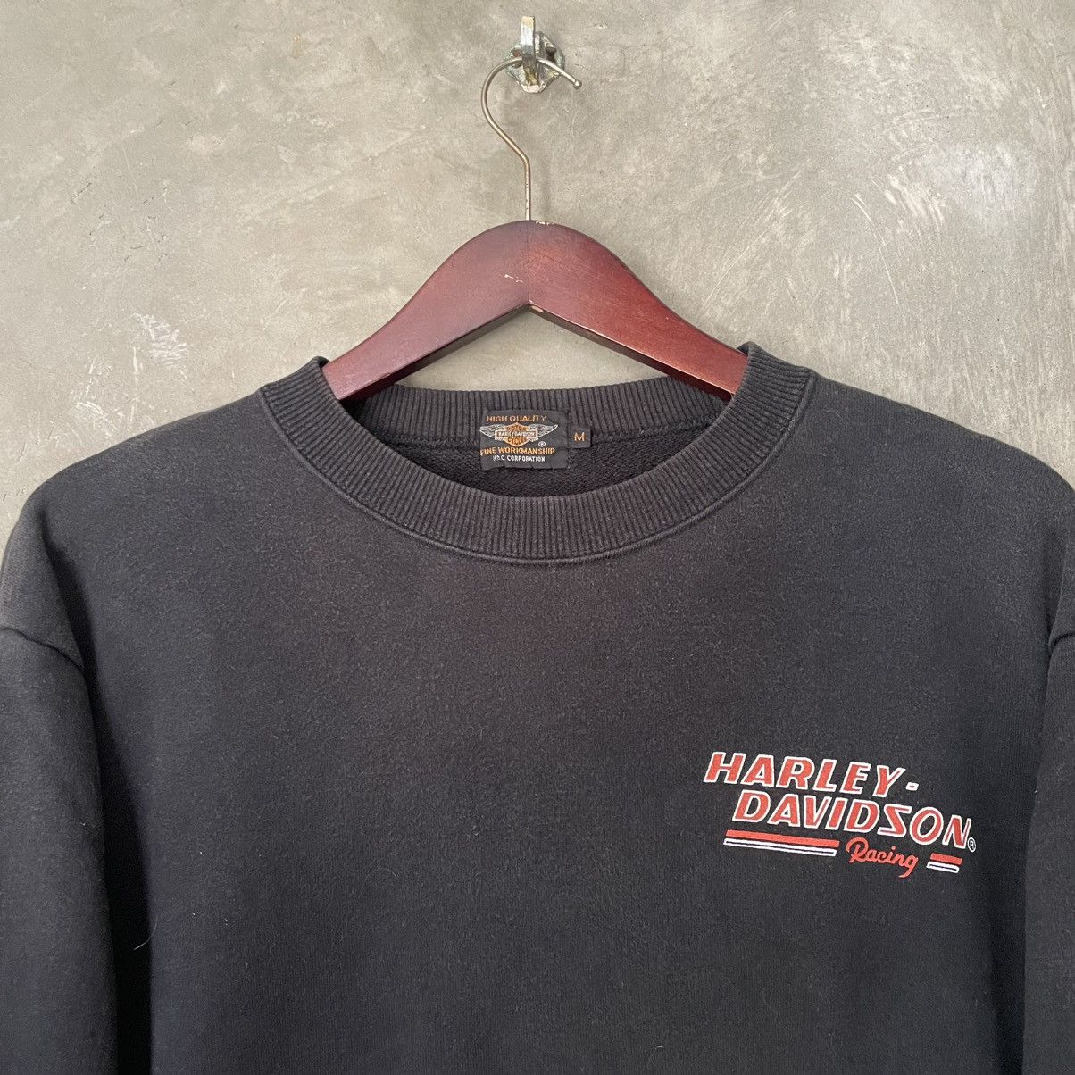 Harley Davidson × Vintage Vintage Y2K Harley Davidson Racing Sweatshirt Black Size US M / EU 48-50 / 2 - 7 Thumbnail
