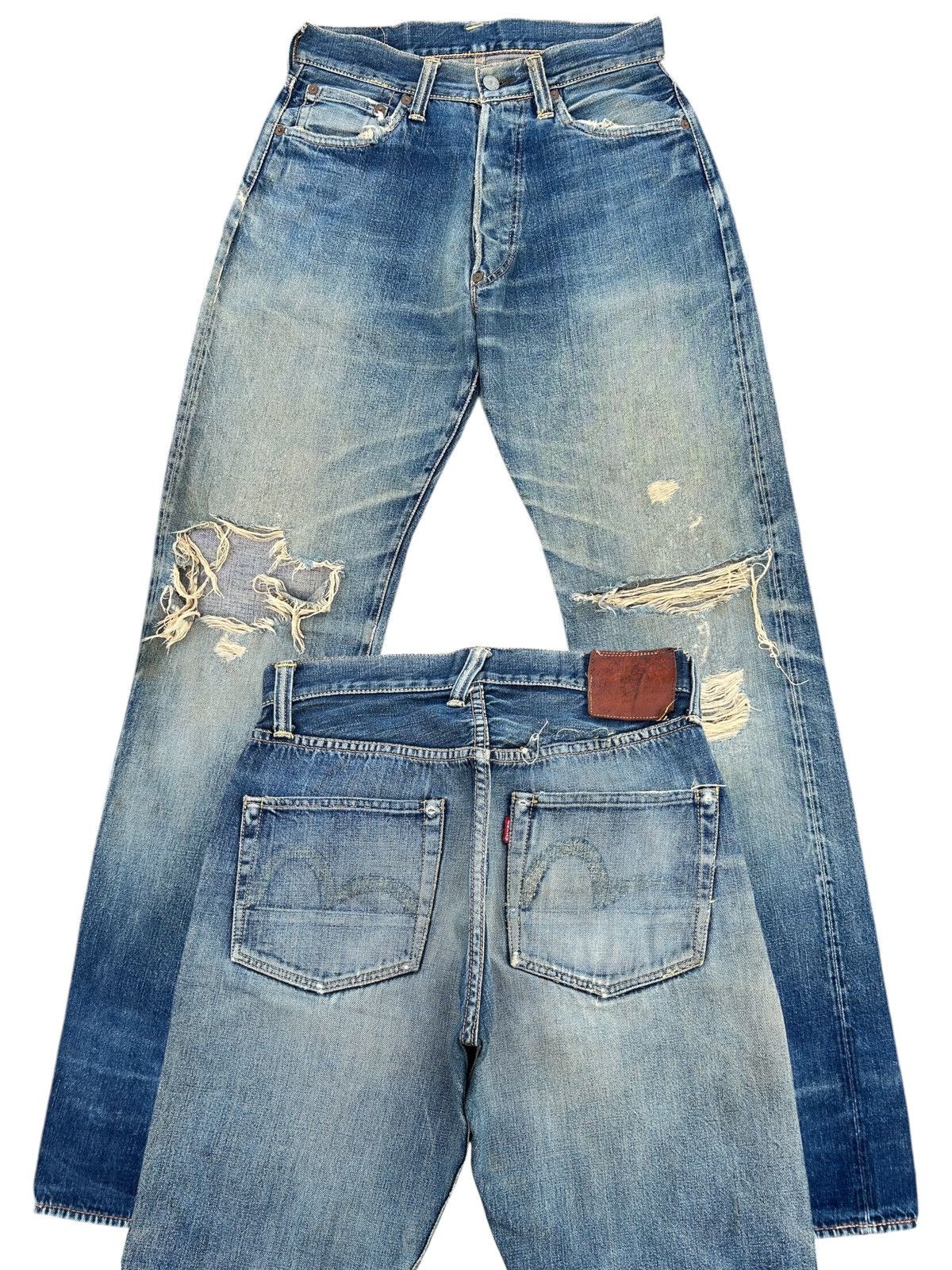 Kapital Thrashed Vintage Evisu Selvedge Denim Jeans Size US 28 / EU 44 - 1 Thumbnail