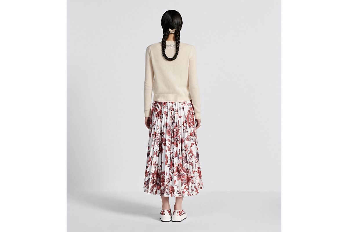 Dior o1bcso1str0225 Mid-Length Pleated Skirt in White/Red Size 26" / US 2 / IT 38 - 6 Thumbnail