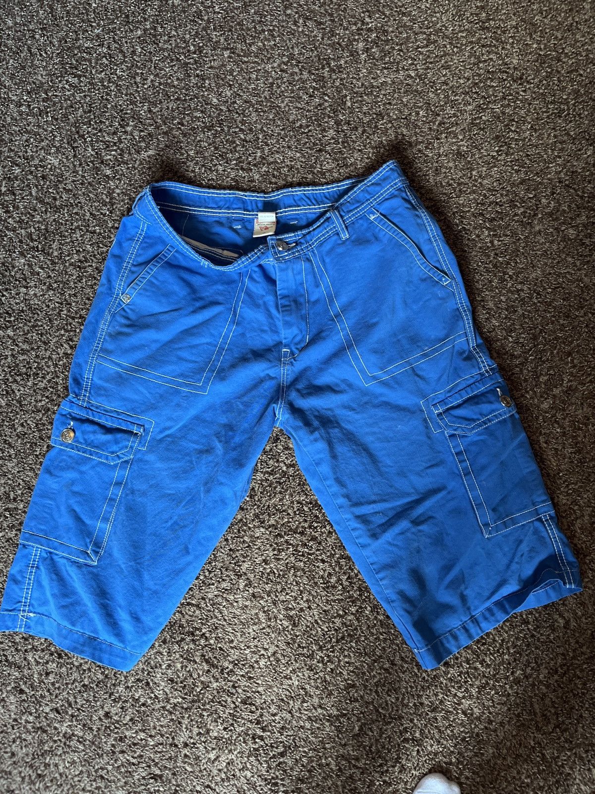 True Religion *Ultra Rare Y2K True Religion Baggy Denim Shorts Blue Size US 36 / EU 52 - 1 Thumbnail