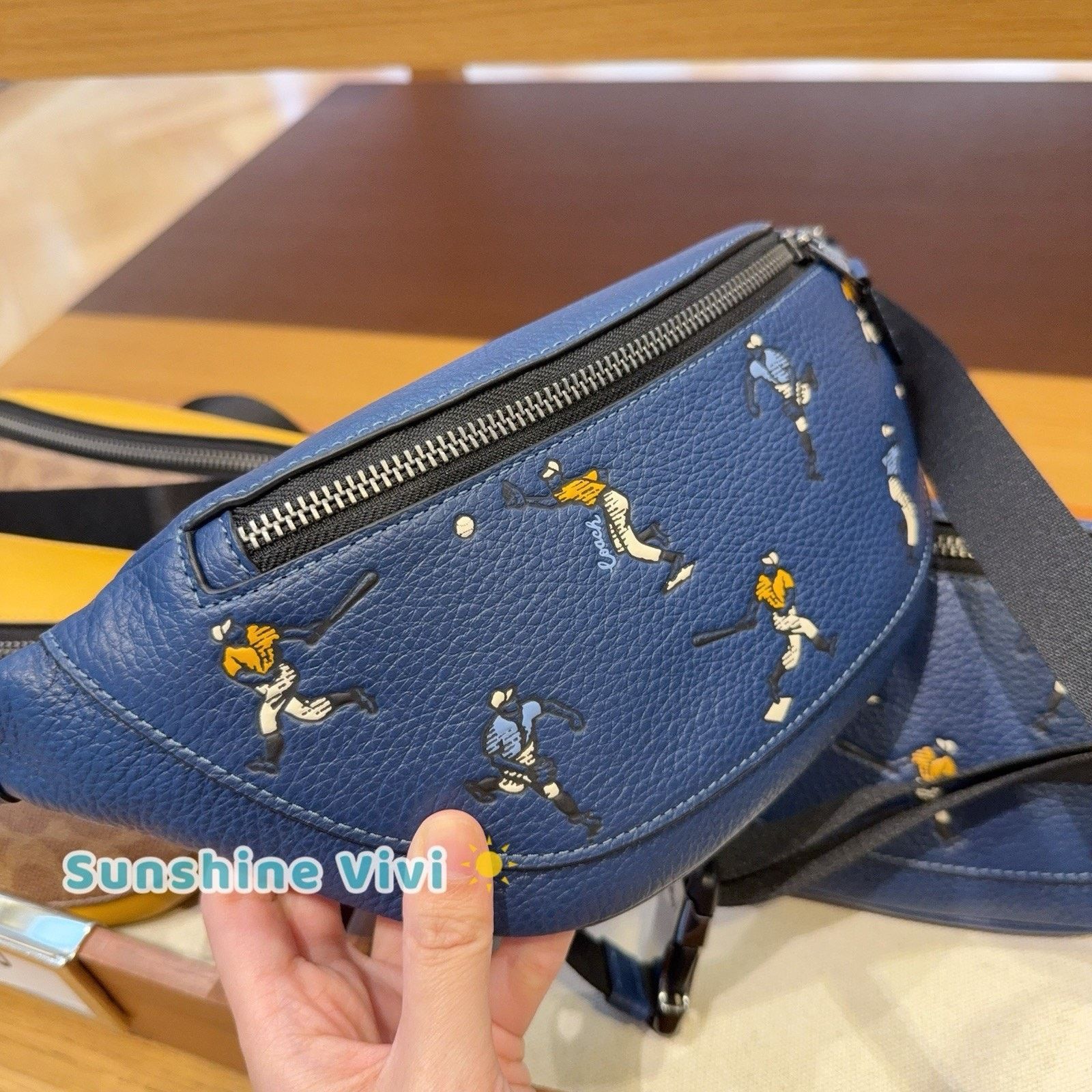 Coach NWT Coach Warren Mini Belt Bag With Baseball CAX43 Deep blue Size ONE SIZE - 2 Thumbnail