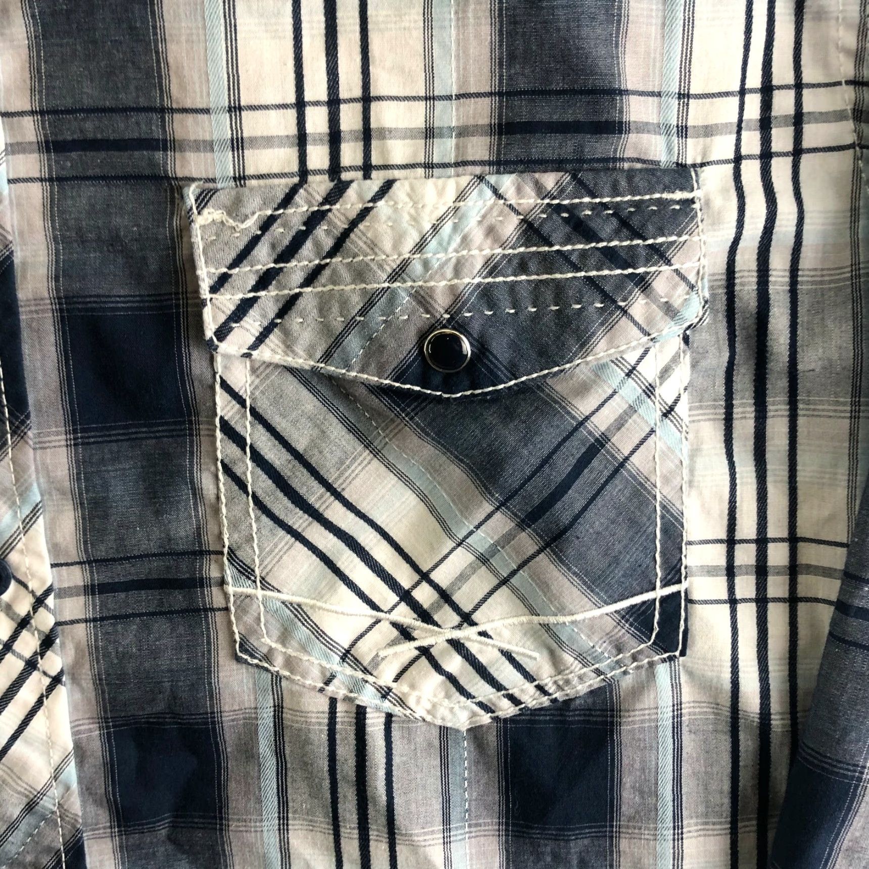 Vintage Helix Mens XL Athletic Fit Blue Striped Long Sleeve Spread Collar Shirt Size US XL / EU 56 / 4 - 2 Thumbnail