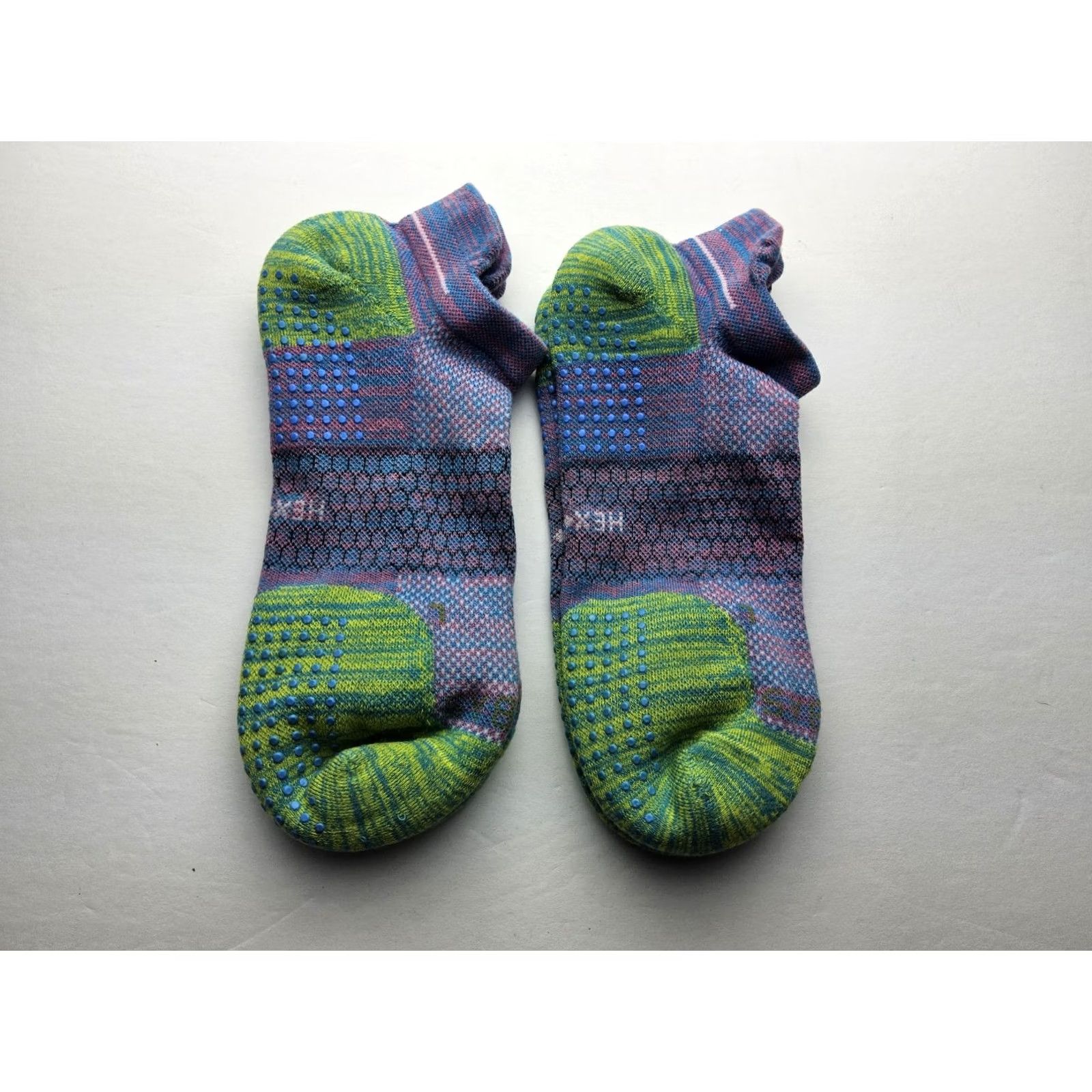 Vintage Bombas Hex Tec Grip Grippers Space Dye Ankle Socks Lot Of 2 Pairs Size L Size ONE SIZE - 2 Thumbnail