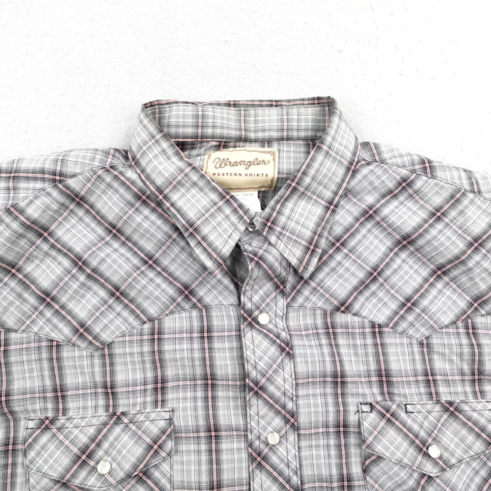 Wrangler VINTAGE Wrangler Shirt Mens 2XL Gray Plaid Western Pearl Snap Cowboy Rodeo Country Shirt? Size US XXL / EU 58 / 5 - 2 Thumbnail