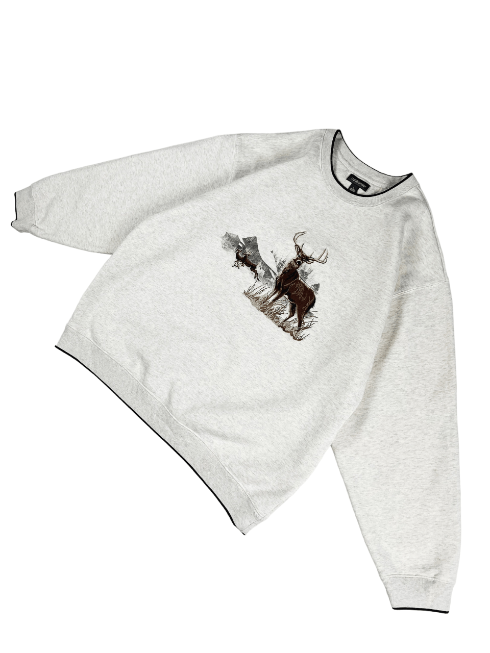 Vintage Sweatshirt Embroidered Deer M-L