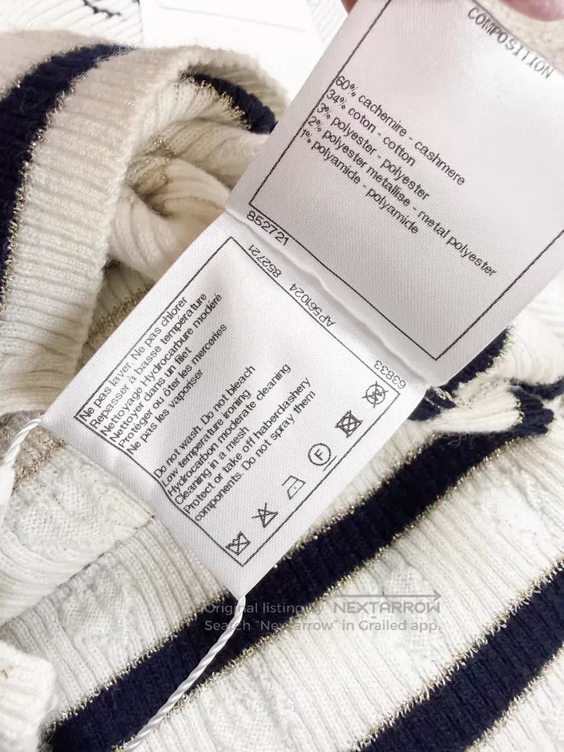 Chanel Chanel Love stripe double C logo love embroidery knitted s Size S / US 4 / IT 40 - 7 Thumbnail