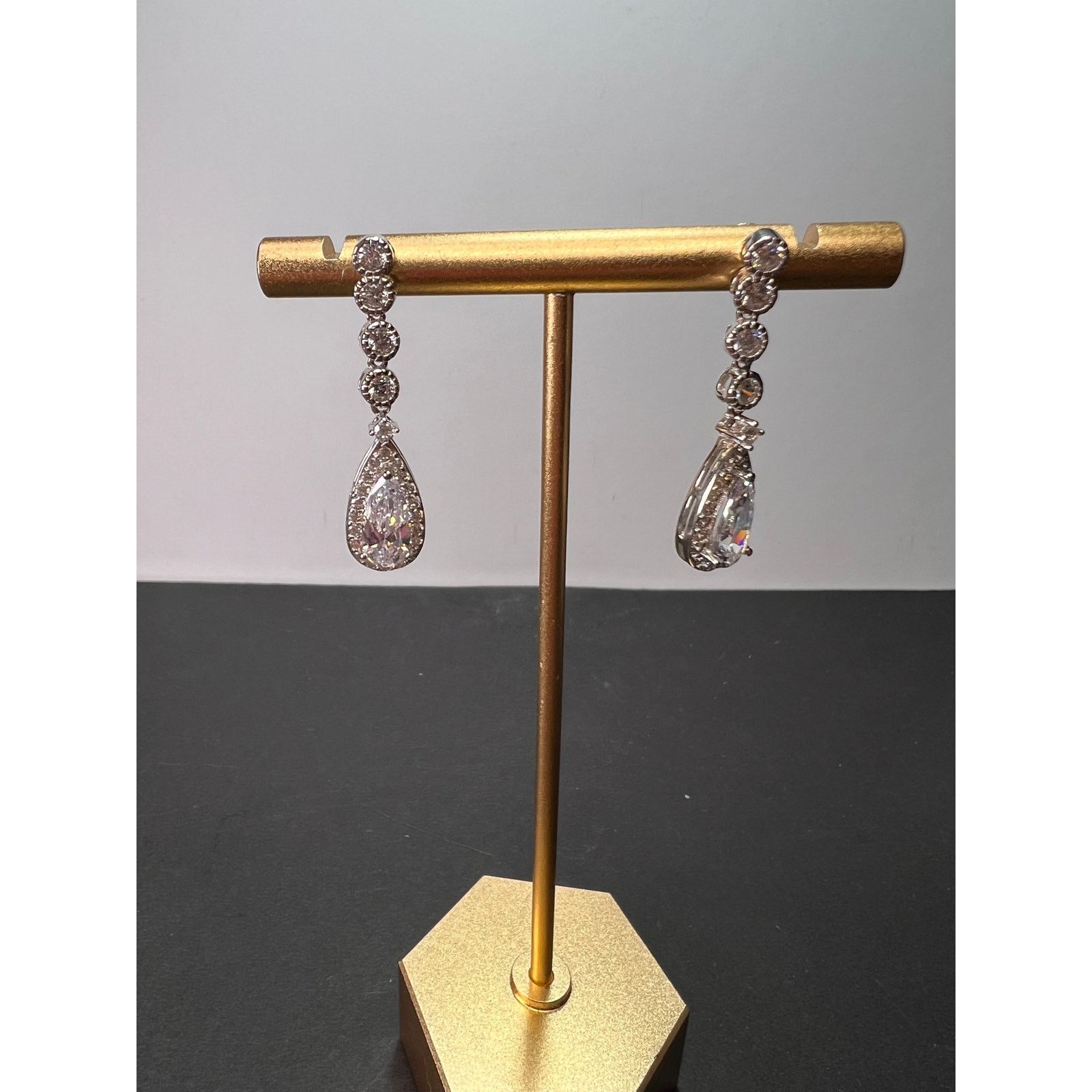 Other Teardrop CZ sterling silver dangle earrings Size ONE SIZE - 3 Thumbnail