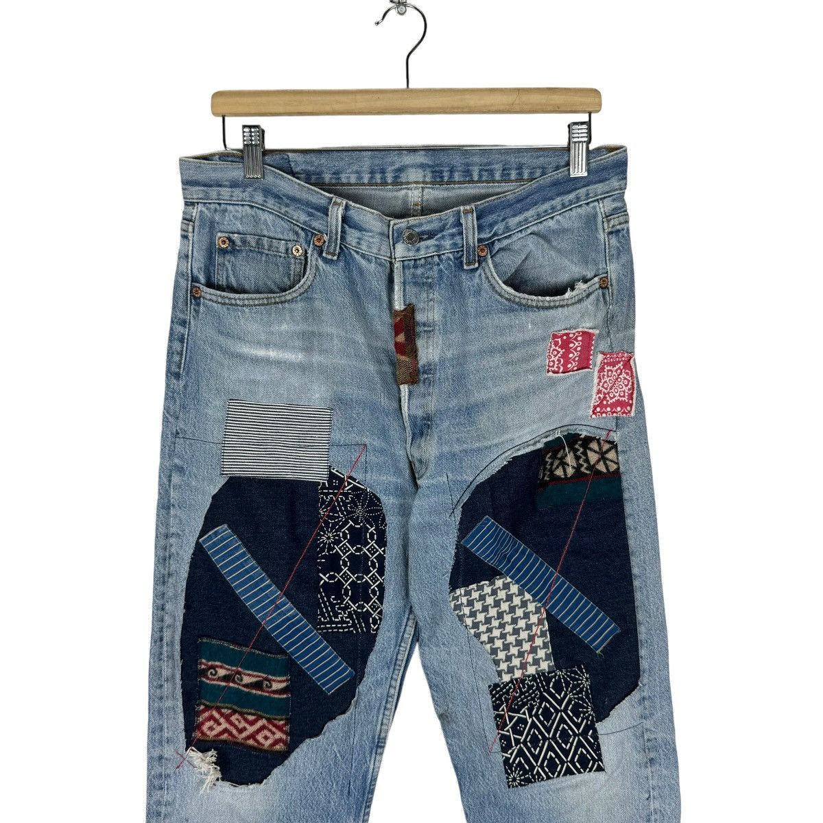 Levi's ☀️80s LEVI’S 501 PATCHWORK DENIM JEANS PANTS Size US 32 / EU 48 - 4 Thumbnail