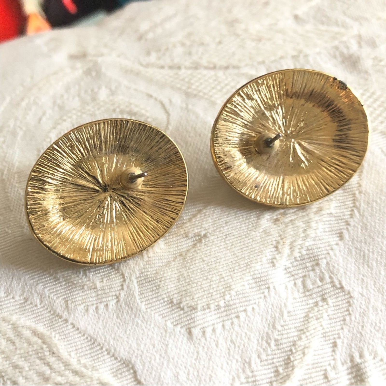 Vintage Vintage oval cream pearl halo pierced earrings Size ONE SIZE - 3 Thumbnail