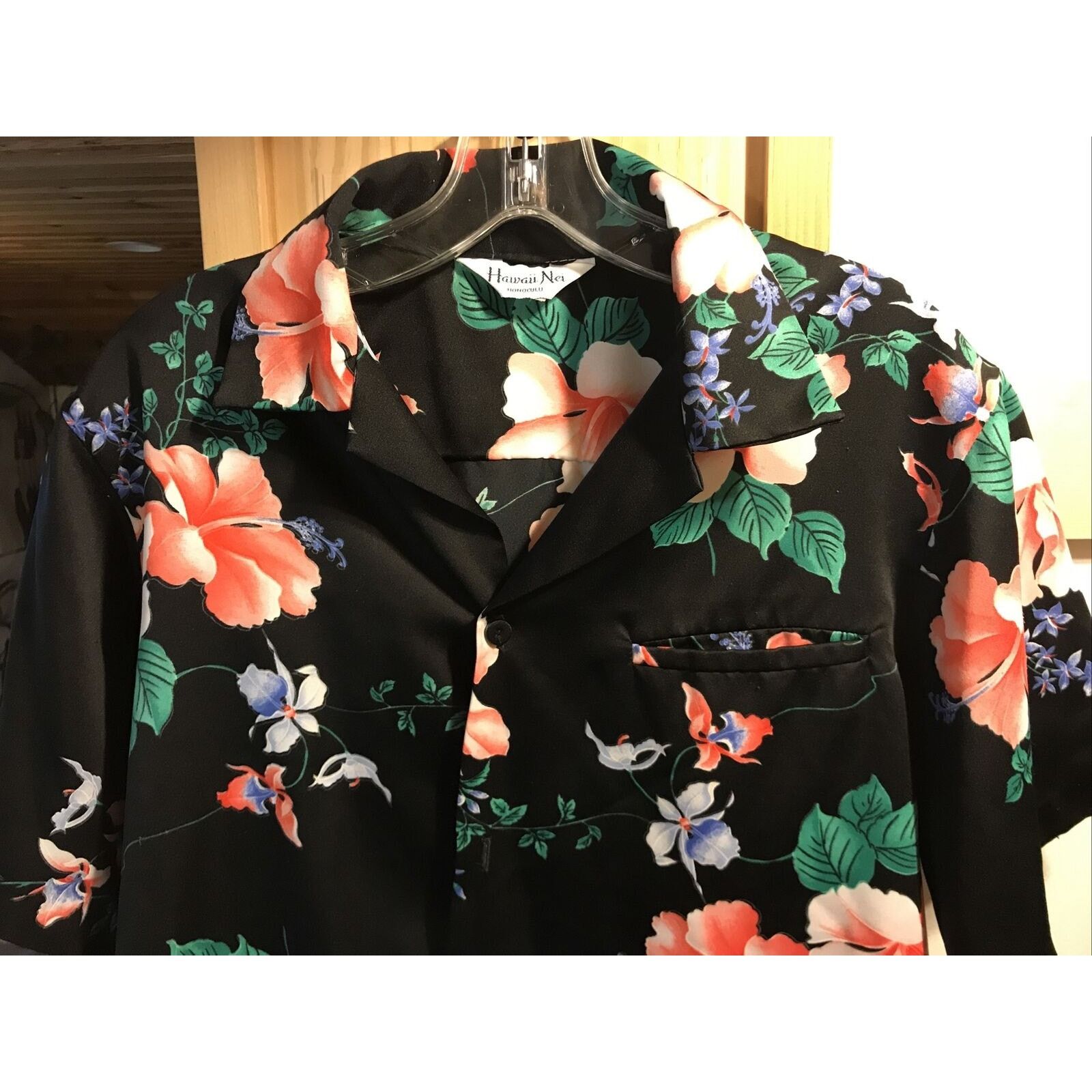 Other Hawaii Nei Honolulu Vintage Men’s L Black Floral SS Shirt Size US L / EU 52-54 / 3 - 3 Thumbnail