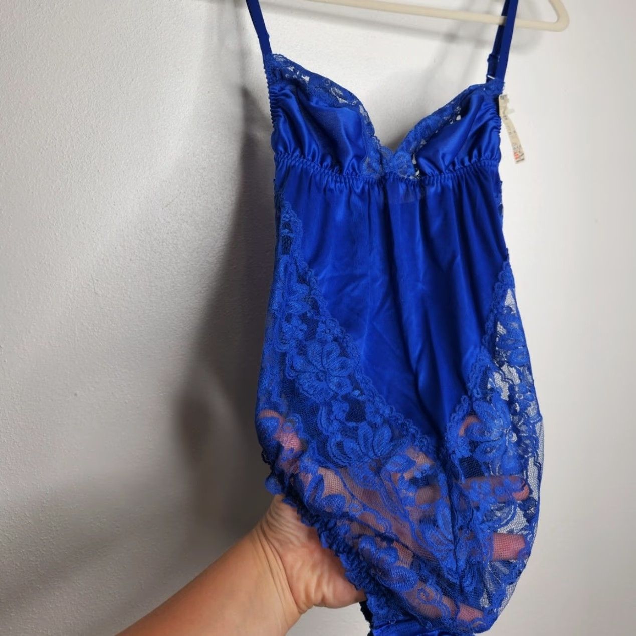 Vintage VINTAGE Poirette NWT Blue Lace Teddy Bodysuit Cami Union Label Dolores Poirette One Piece Women 36 Blue Teddy NWT Vintage Size XS / US 0-2 / IT 36-38 - 2 Thumbnail