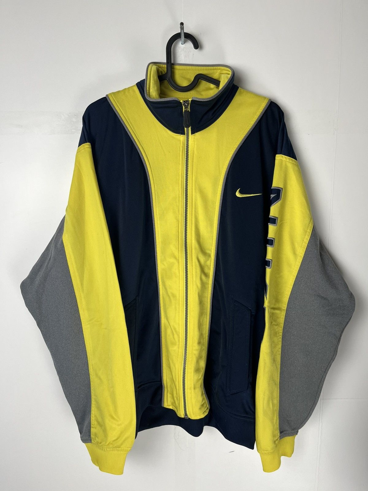 Nike × Vintage Vintage Sport big logo Nike windbreaker in yellow, blue,gray Size US M / EU 48-50 / 2 - 1 Thumbnail