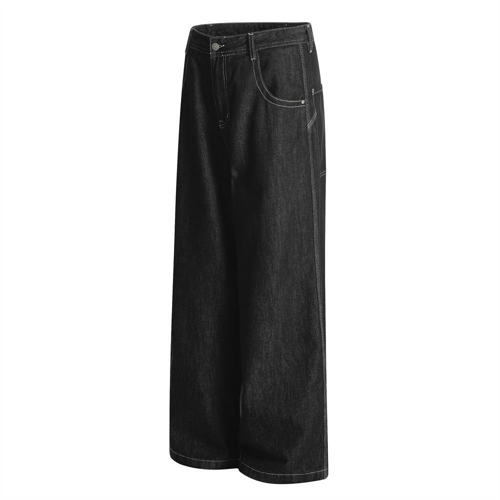 Japanese Brand × Jean Men's street embroidery pocket straight loose wide-leg jeans Size US 32 / EU 48 - 2 Thumbnail