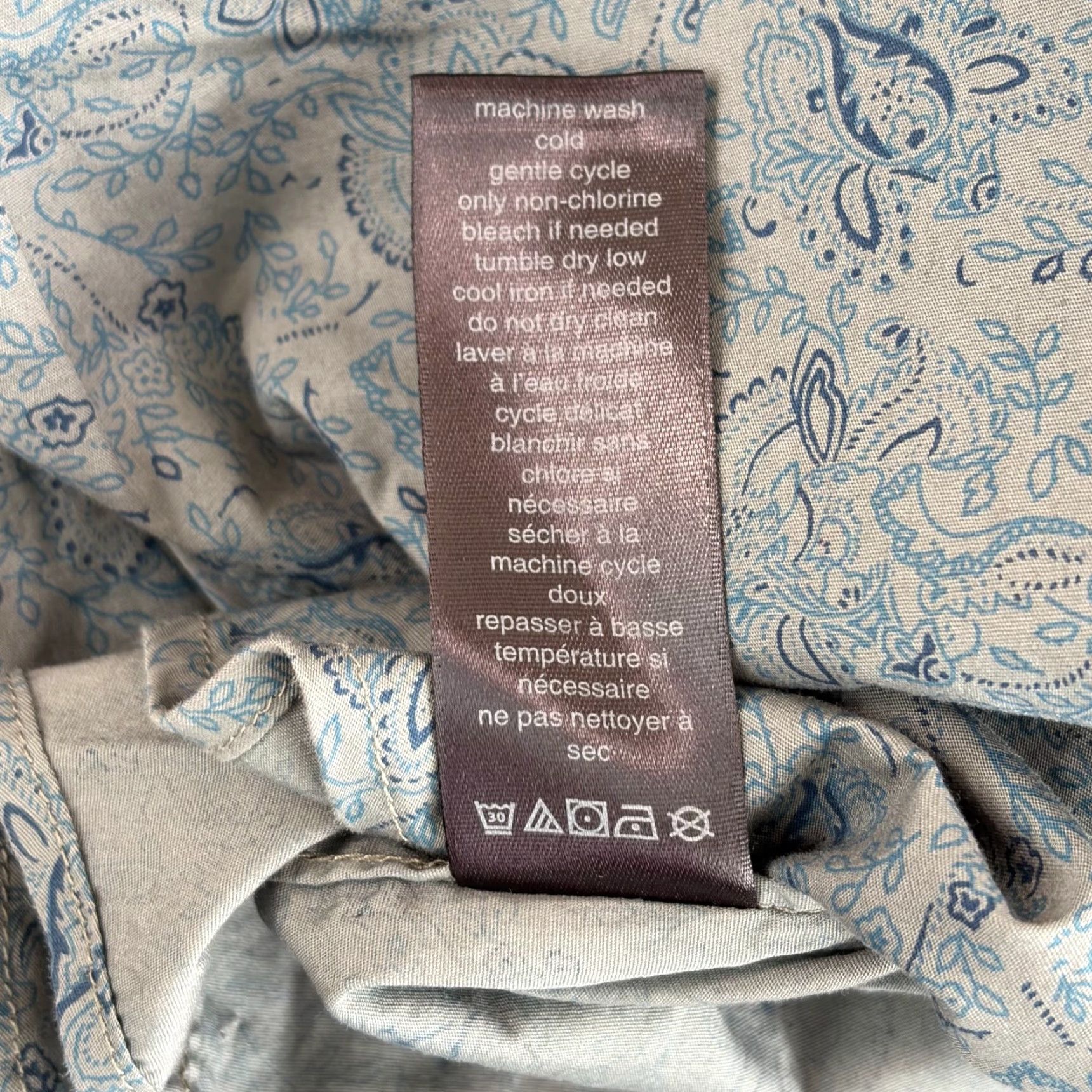John Varvatos John Varvatos USA Luxe Shirt Small Grey Blue Paisley AOP Short Sleeve Button-Up Mens Regular XS? Size US S / EU 44-46 / 1 - 8 Thumbnail