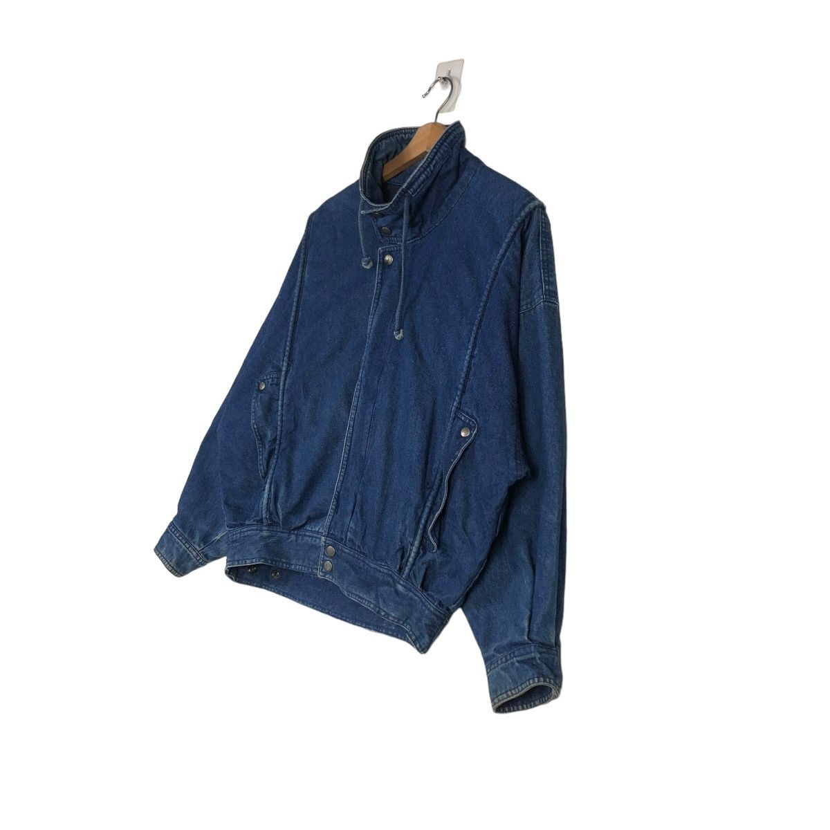 Japanese Brand VINTAGE BOMBER JACKET DENIM PARACHUTE RIVERSON ISSEY MIYAKE Size US M / EU 48-50 / 2 - 4 Thumbnail