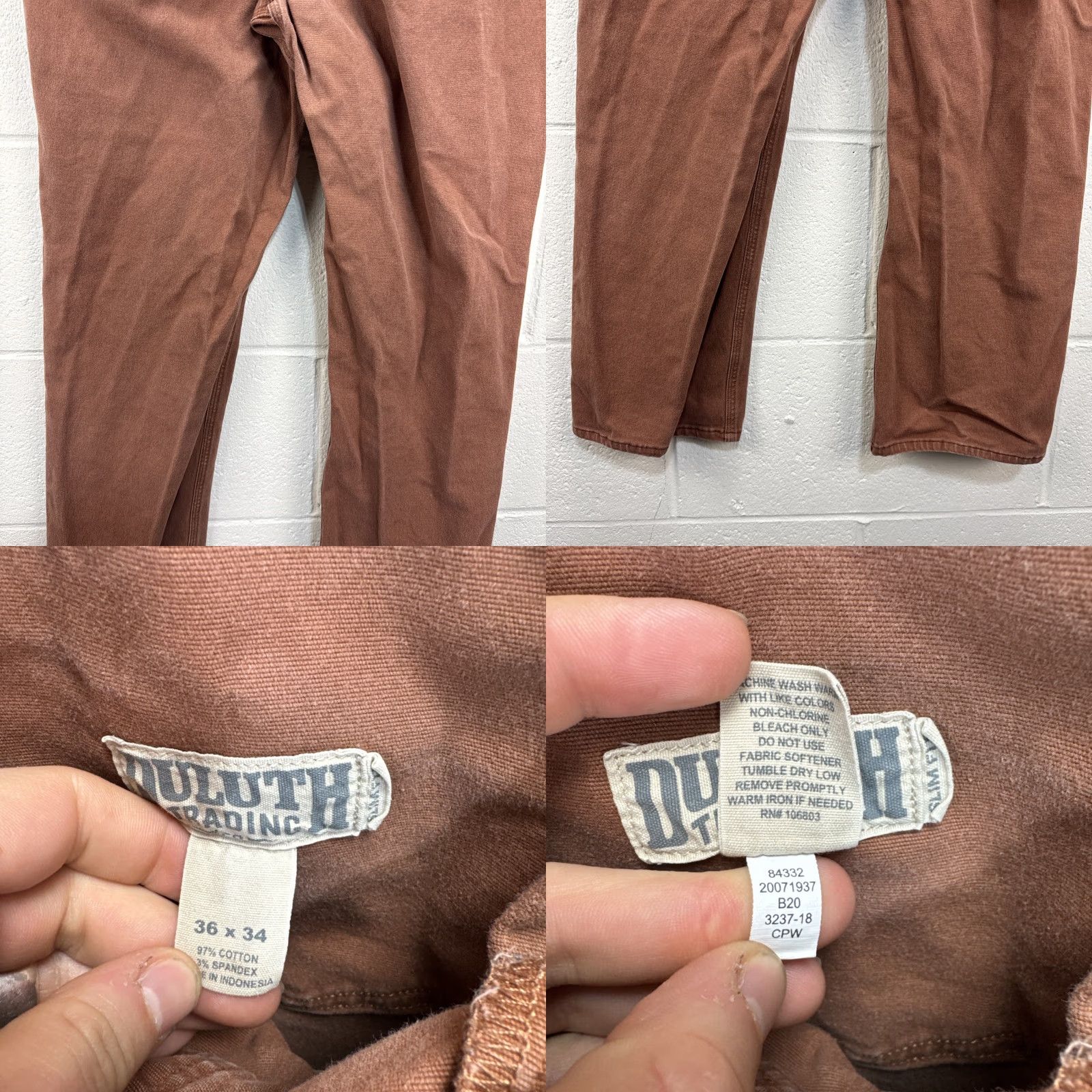 Duluth Trading Company Duluth Trading Co Flex Fire Hose Pants Mens 36x34 Slim Fit Brown Work Slim Pant Size US 36 / EU 52 - 9 Thumbnail