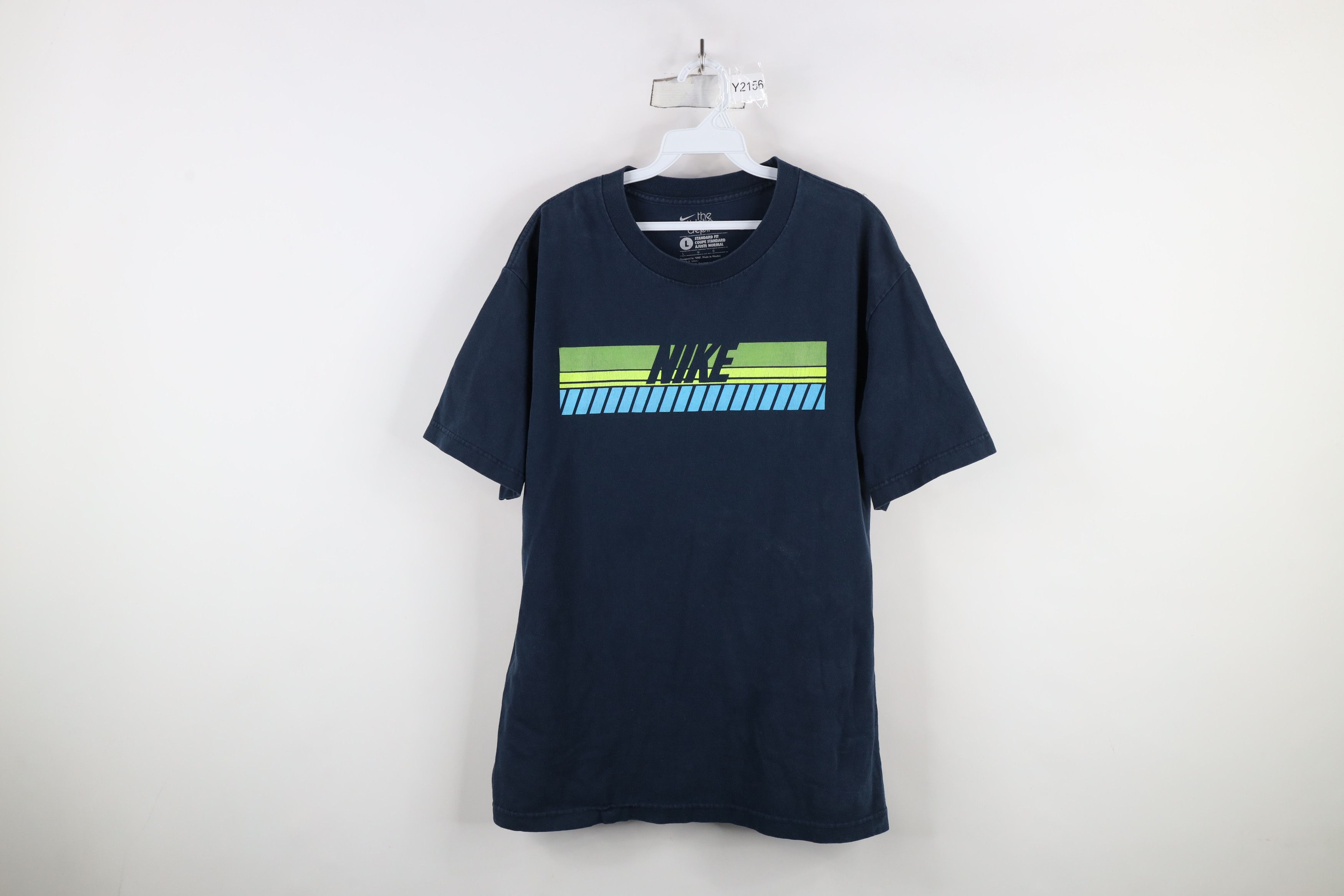 Nike × Vintage Vintage Nike Spell Block Letter Short Sleeve T-Shirt Blue Size US L / EU 52-54 / 3 - 1 Thumbnail