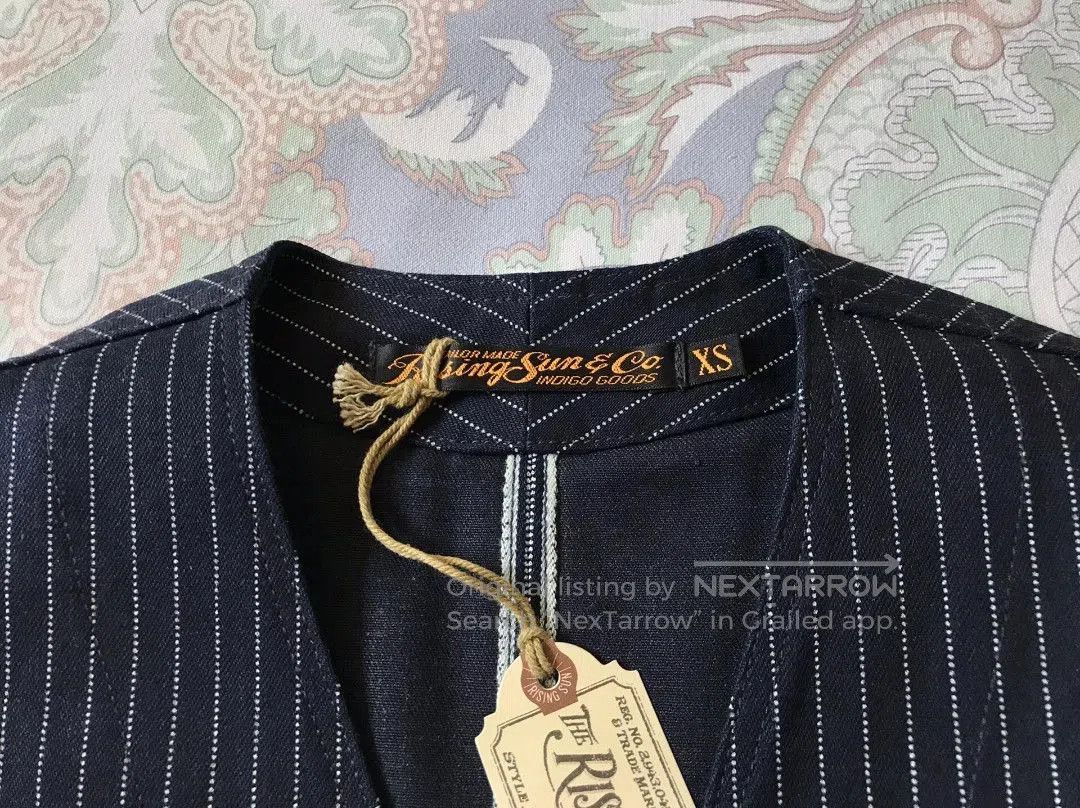 Rising Sun & Co. Rising Sun Indigo Wabash Work Vest XS. Size US XS / EU 42 / 0 - 7 Thumbnail