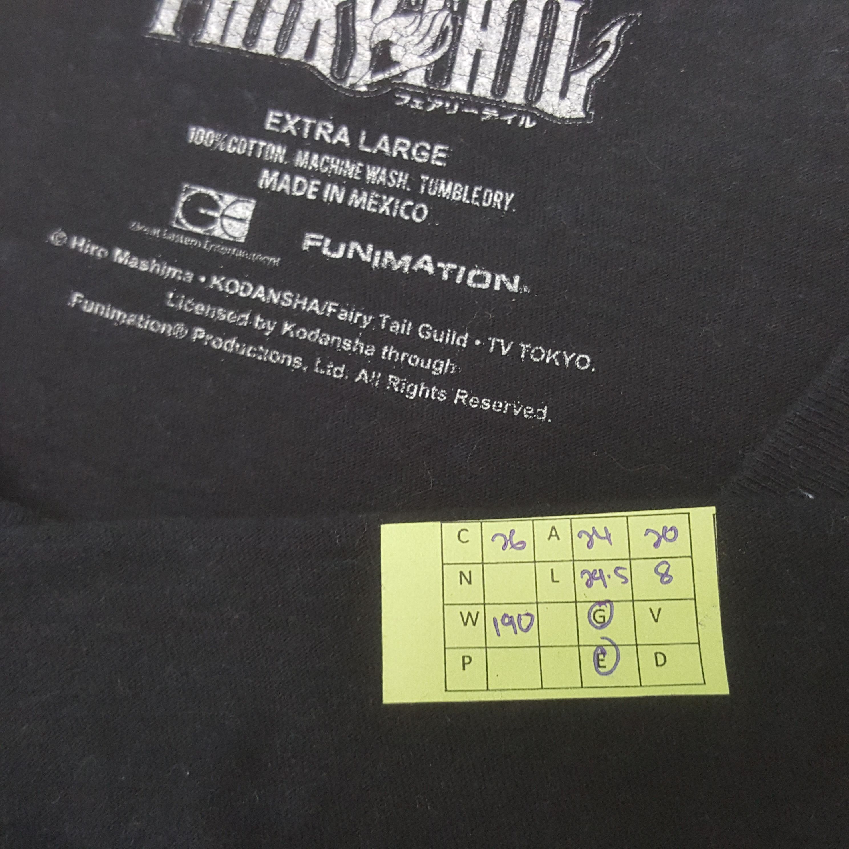 Anime Vintage Fairy Tail Japanese Anime Tshirt RR26 Size US XL / EU 56 / 4 - 5 Thumbnail