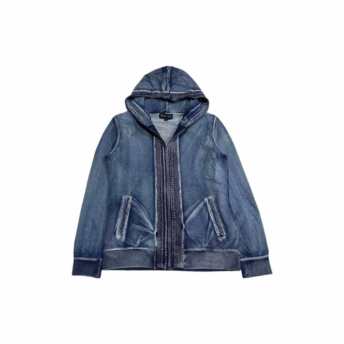 In The Attic 🔥Sick Y2K In The Attic Zip Up Hoodie Cable Knit Indigo Size US M / EU 48-50 / 2 - 3 Thumbnail