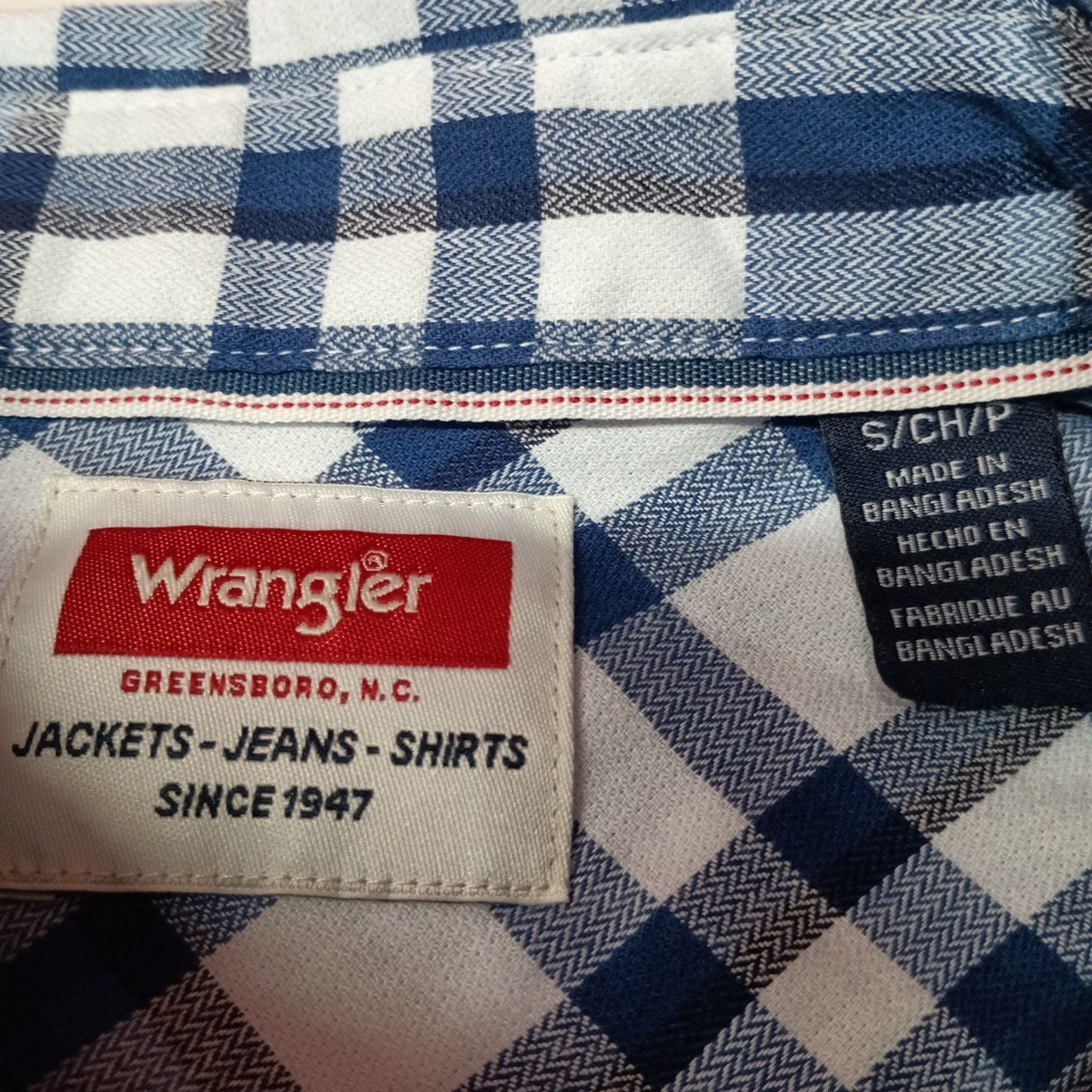Wrangler Wrangler Slim Fit Woven Twill Shirt Men's S Small Blue Plaid Size US S / EU 44-46 / 1 - 4 Thumbnail