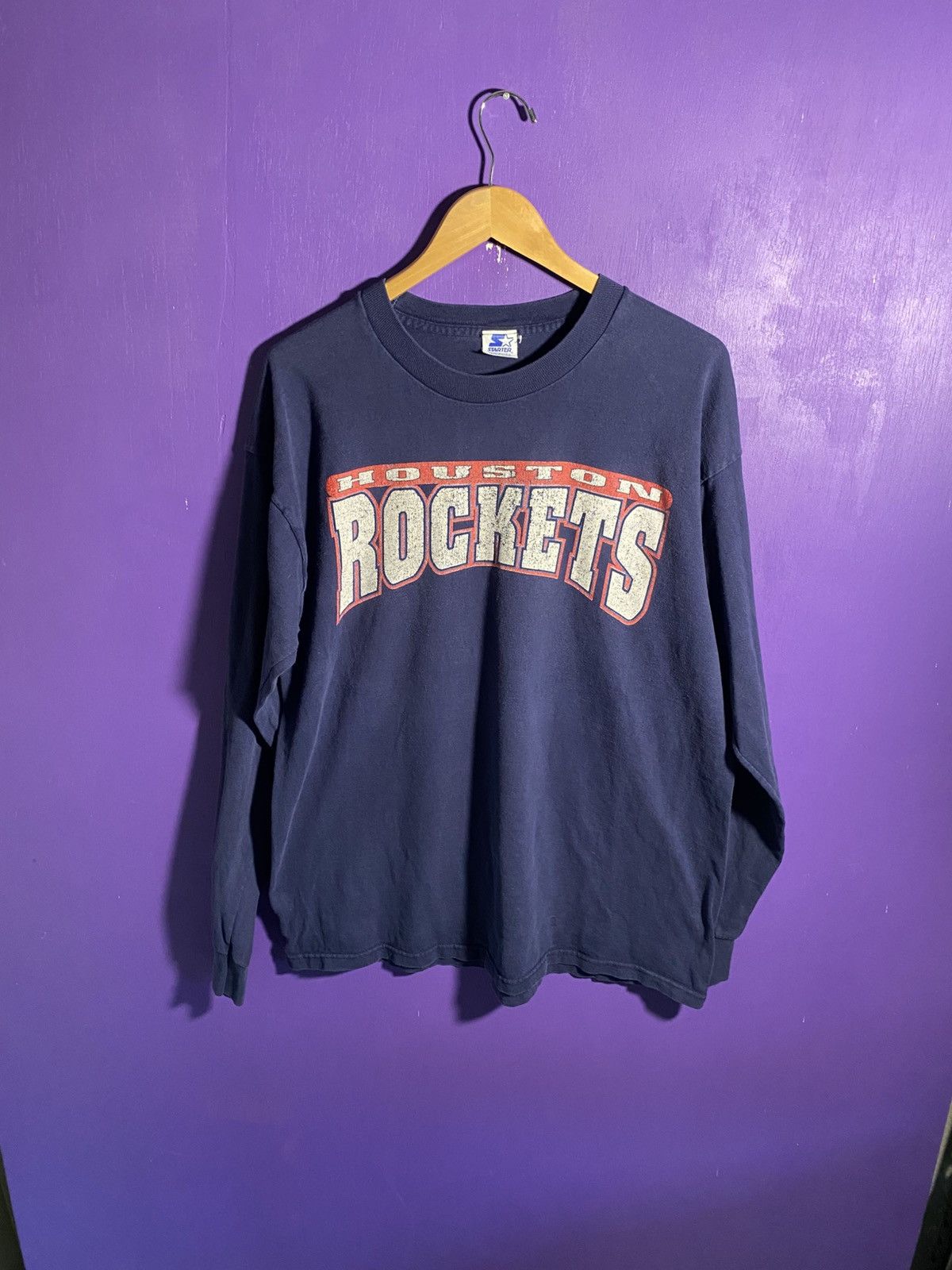 Starter Vintage 90s Starter Houston rockets logo long-sleeve Size US XL / EU 56 / 4 - 1 Thumbnail